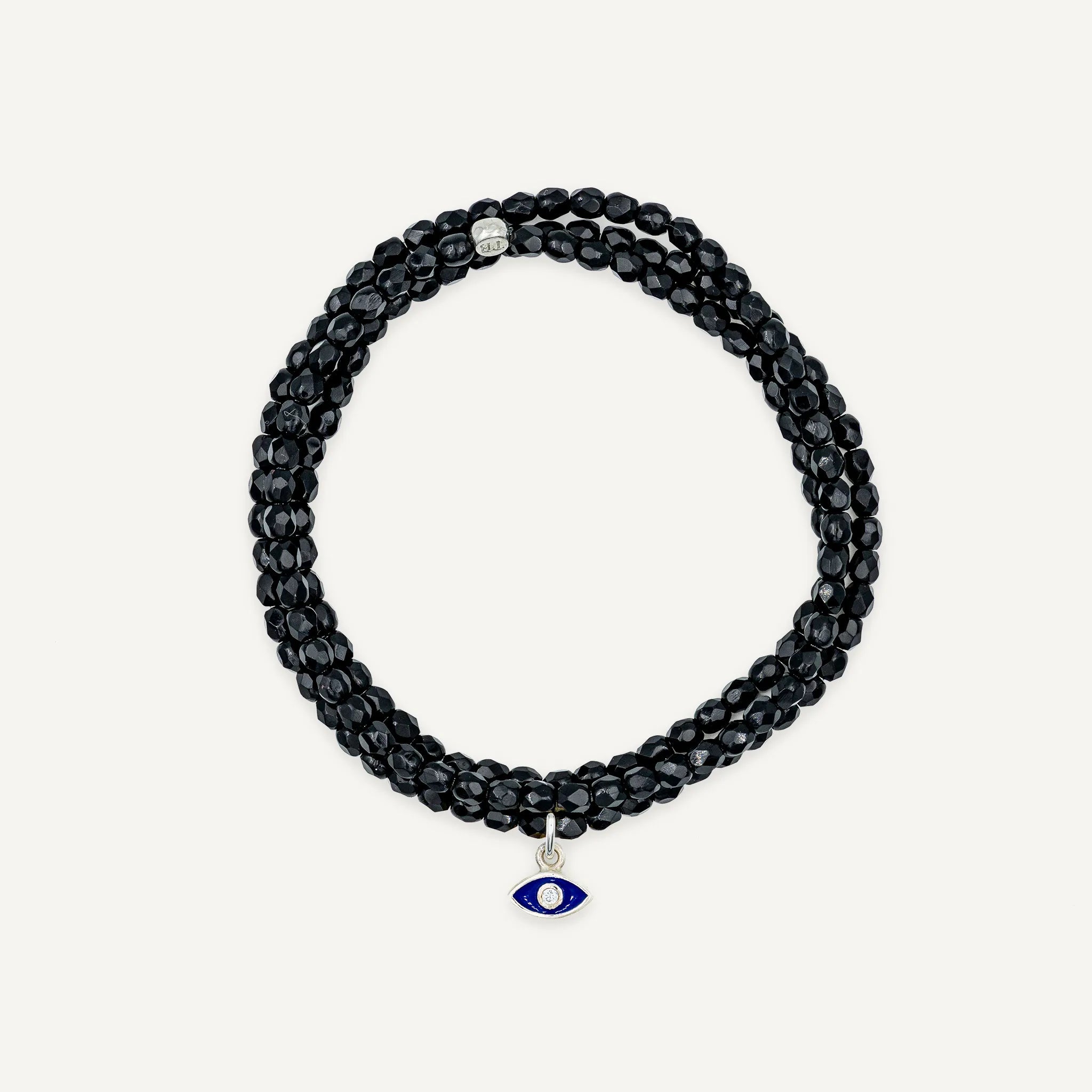 collier / bracelet Collier - Bracelet Noir Brillant - Têtes Blondes