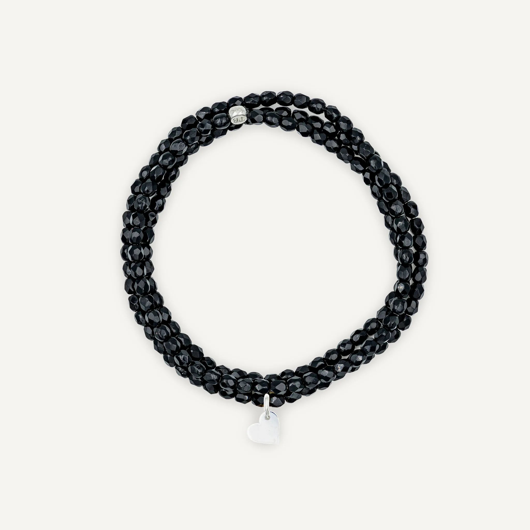 collier / bracelet Collier - Bracelet Noir Brillant - Têtes Blondes