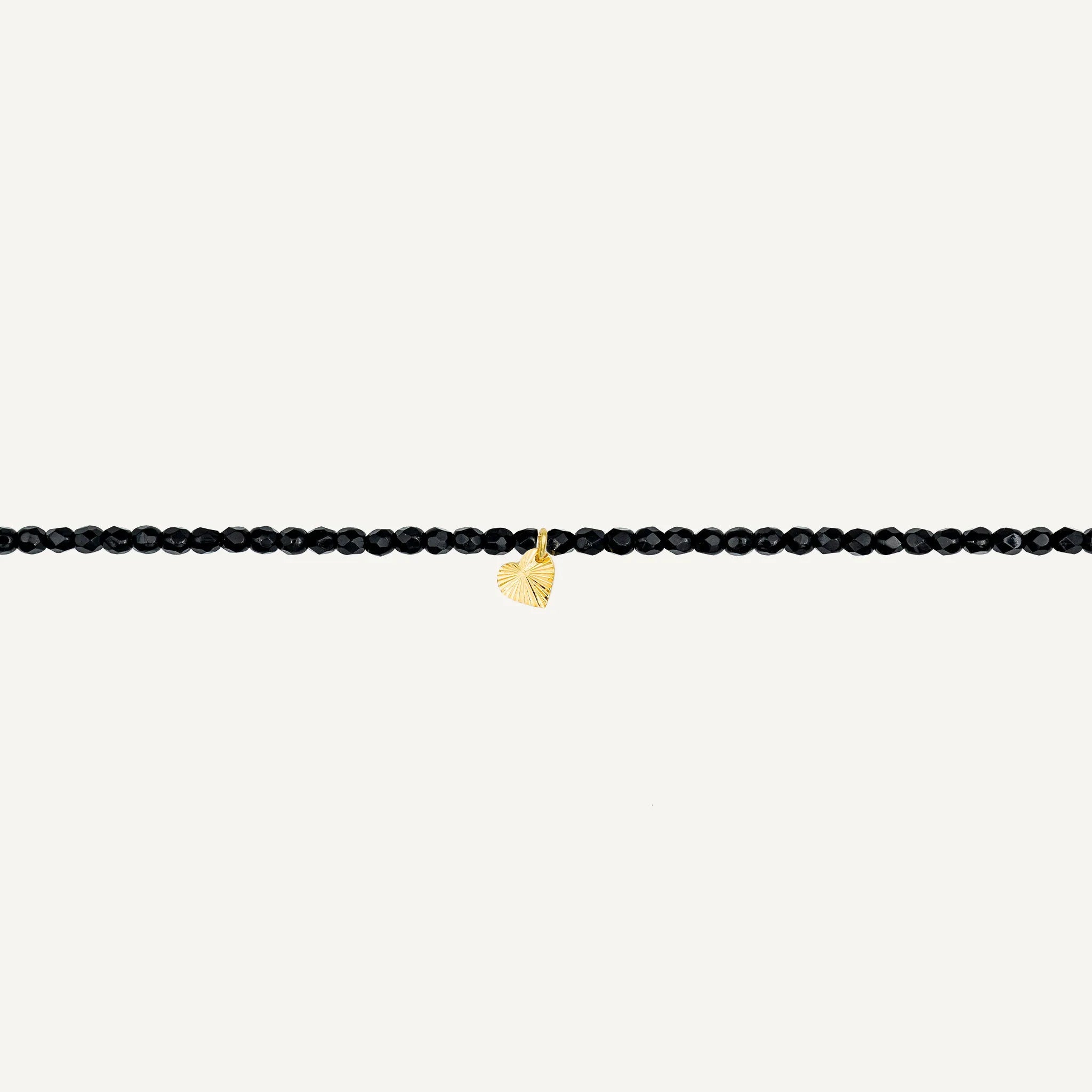 collier / bracelet Collier - Bracelet Noir Brillant - Têtes Blondes
