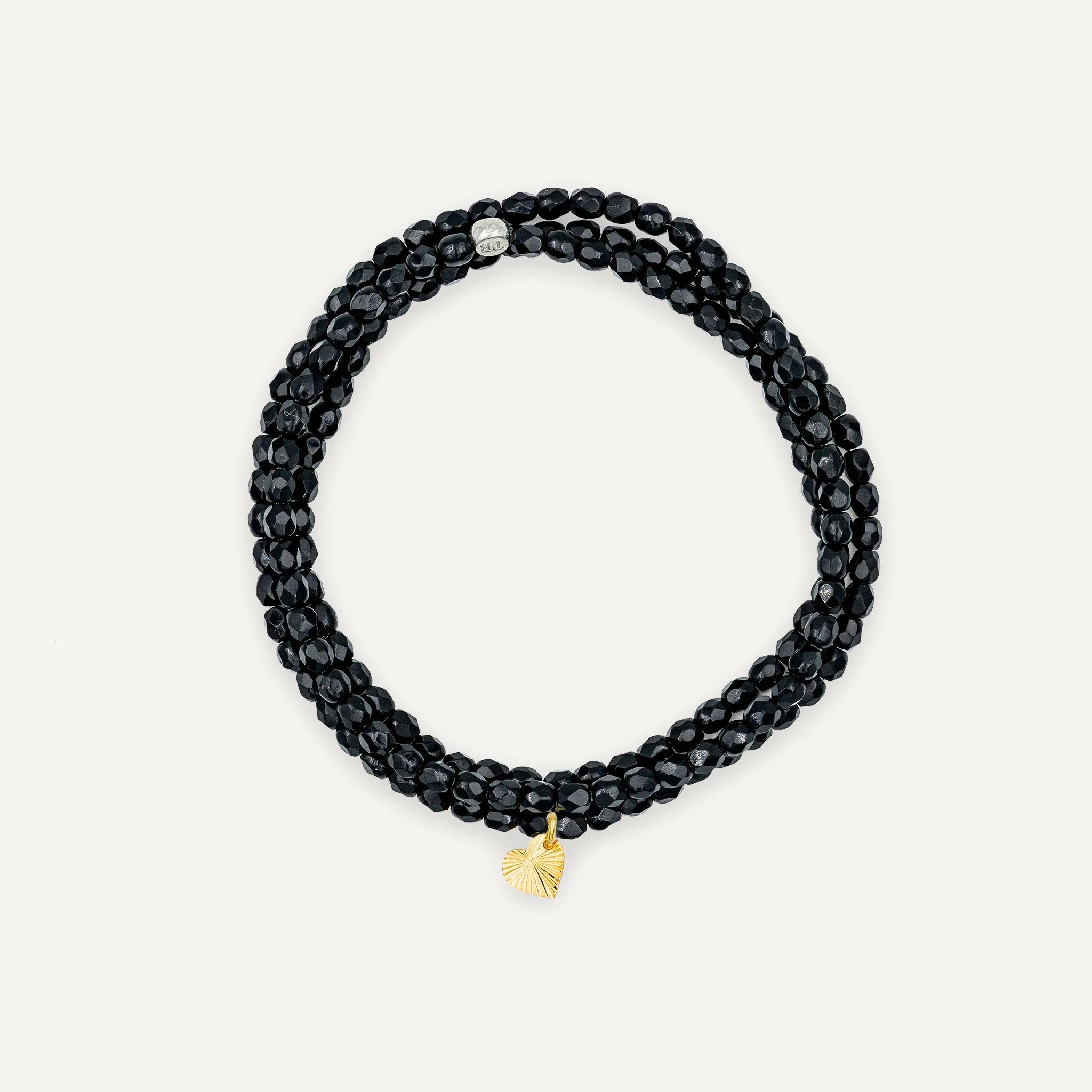 collier / bracelet Collier - Bracelet Noir Brillant - Têtes Blondes