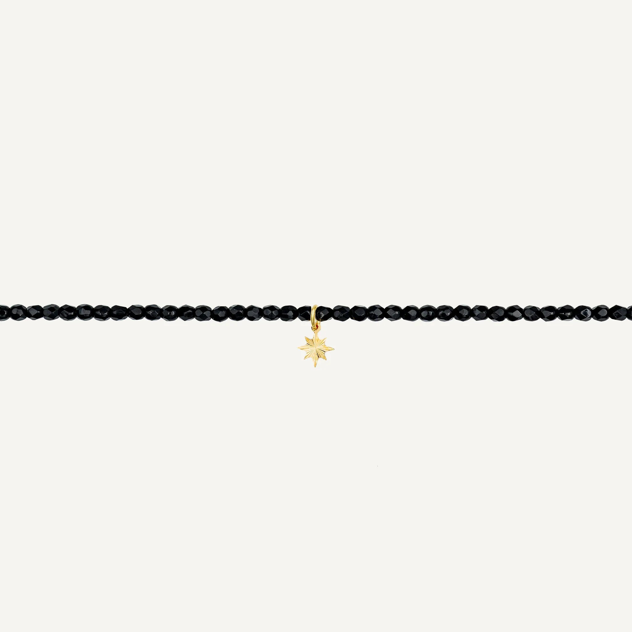 collier / bracelet Collier - Bracelet Noir Brillant - Têtes Blondes
