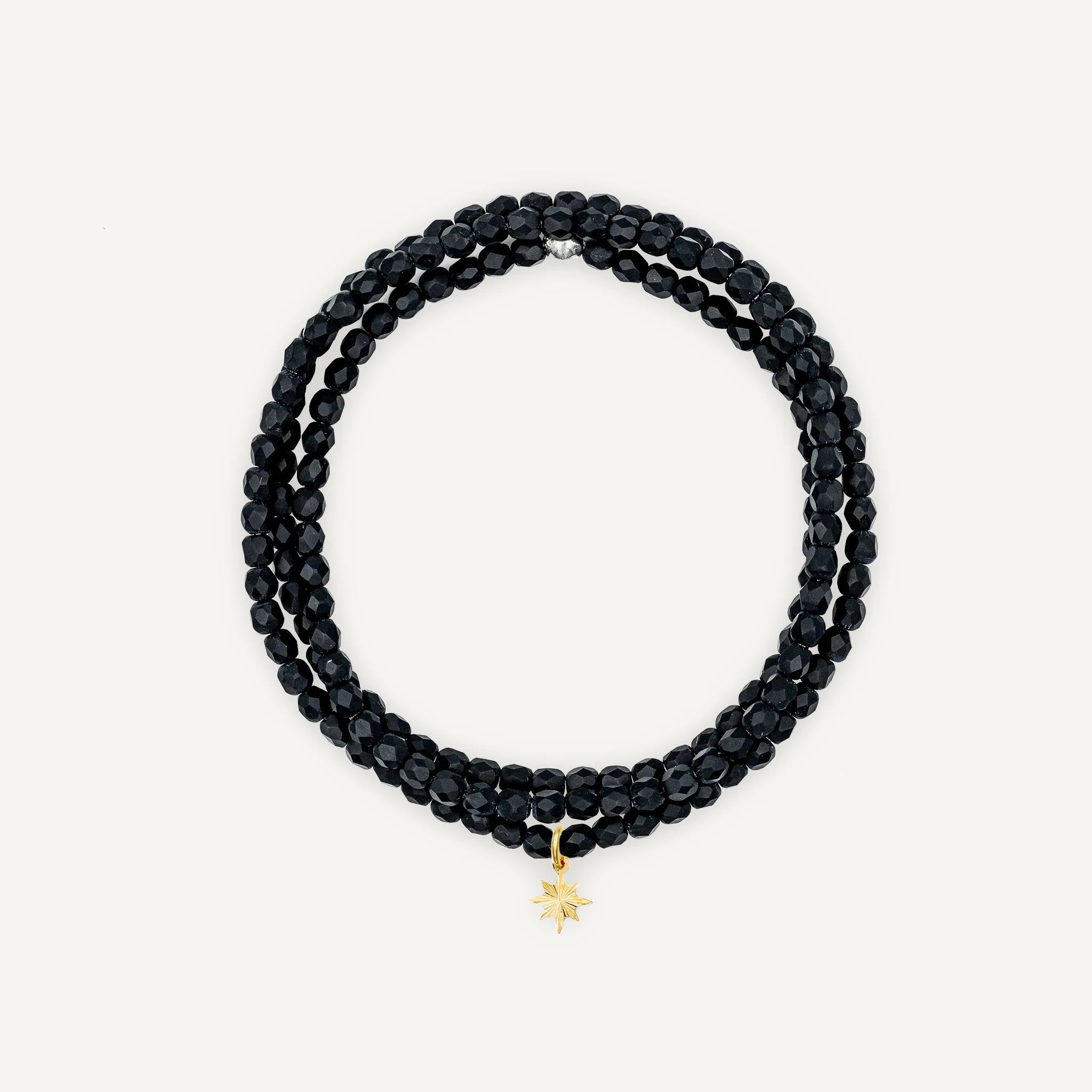 collier / bracelet Collier - Bracelet Noir Mat - Têtes Blondes