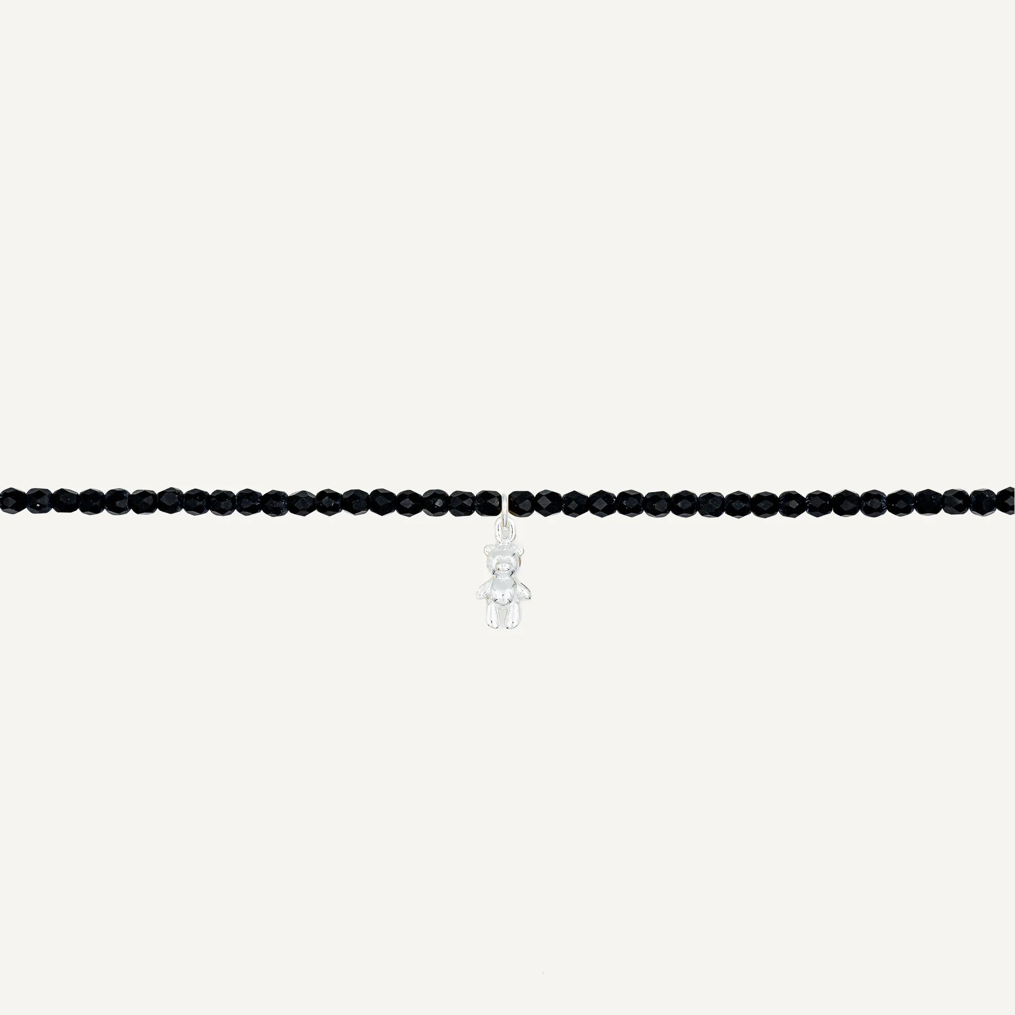 collier / bracelet Collier - Bracelet Noir Mat - Têtes Blondes