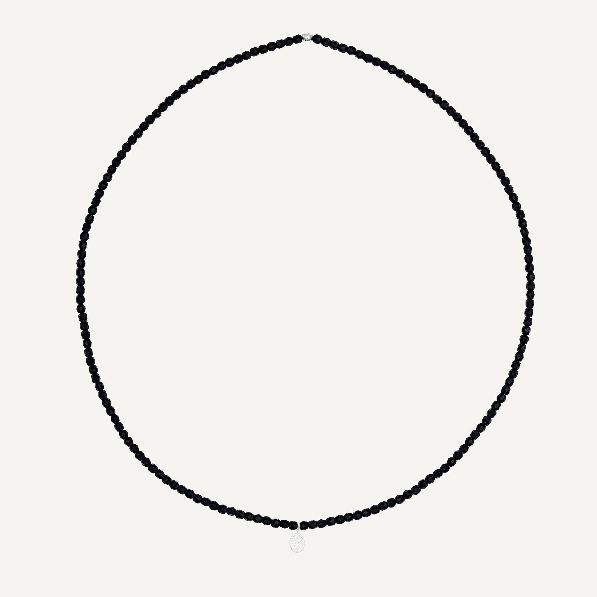 collier / bracelet Collier - Bracelet Noir Mat - Têtes Blondes