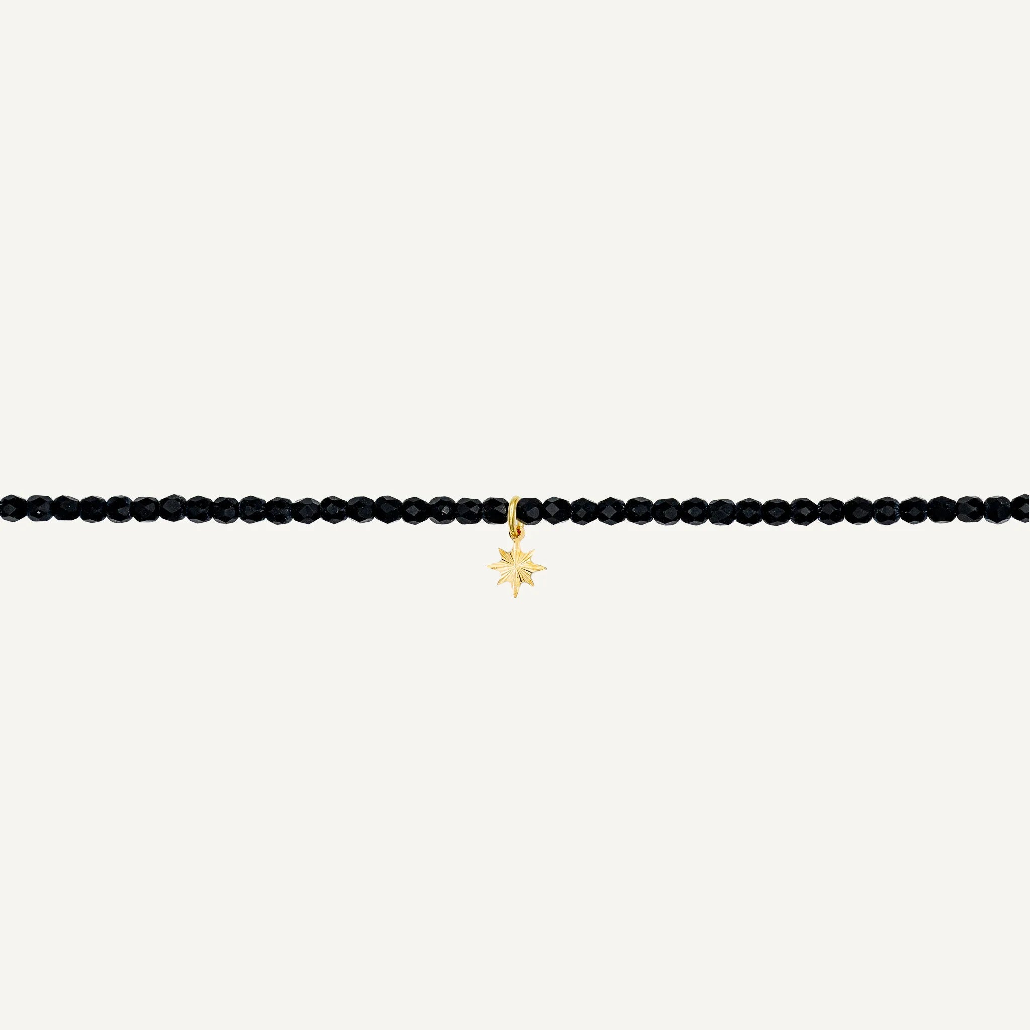 collier / bracelet Collier - Bracelet Noir Mat - Têtes Blondes
