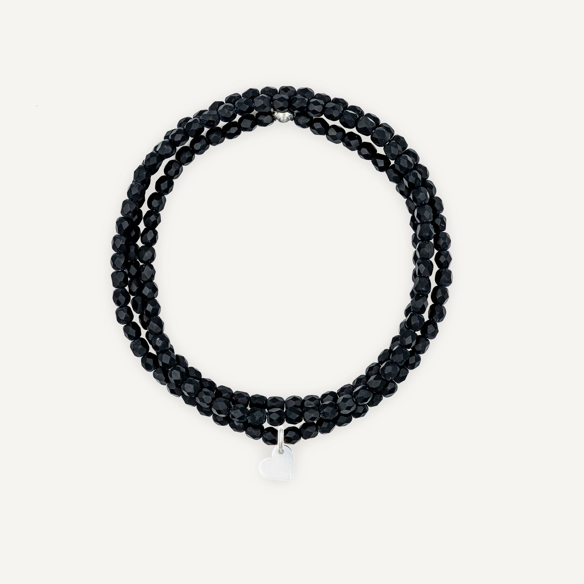 collier / bracelet Collier - Bracelet Noir Mat - Têtes Blondes