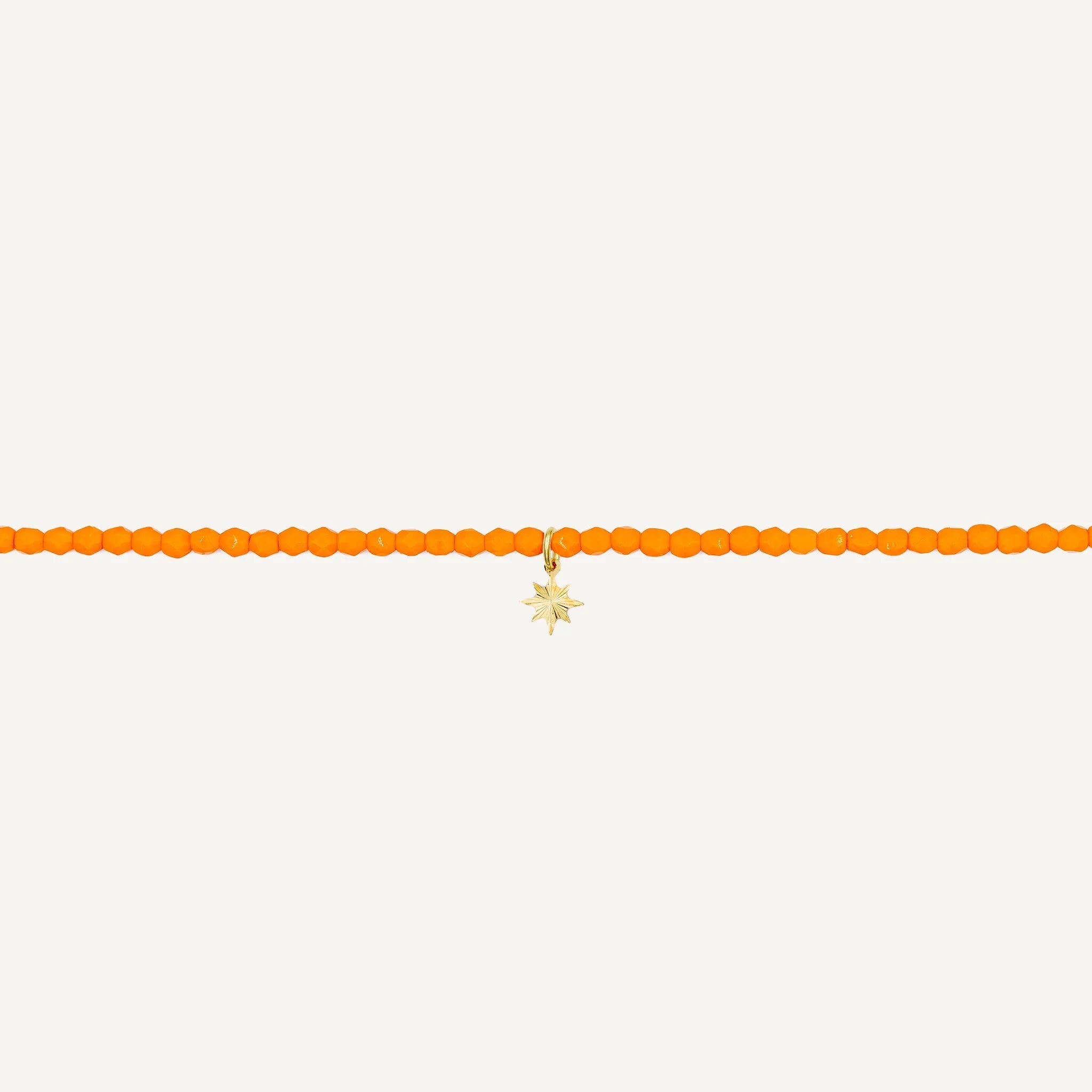 collier / bracelet Collier - Bracelet Orange - Têtes Blondes