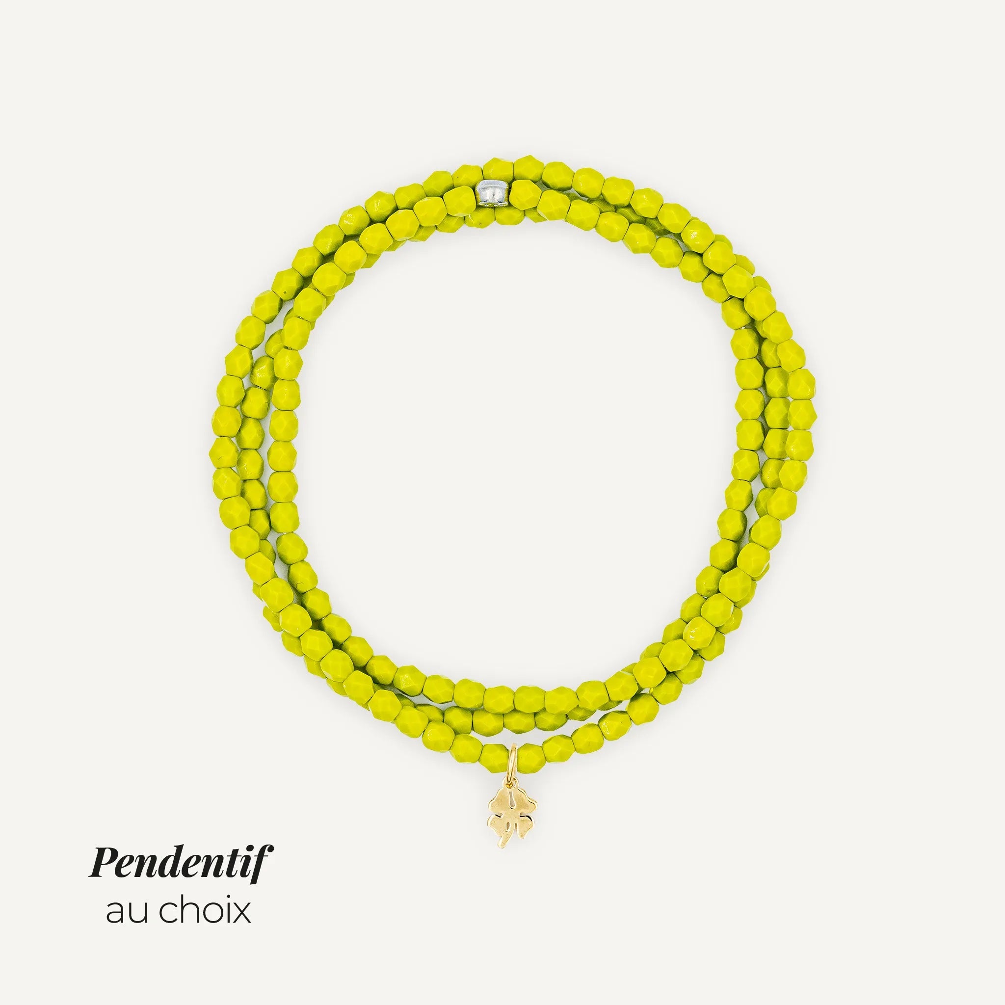 collier / bracelet Collier - Bracelet Vert Olive - Têtes Blondes