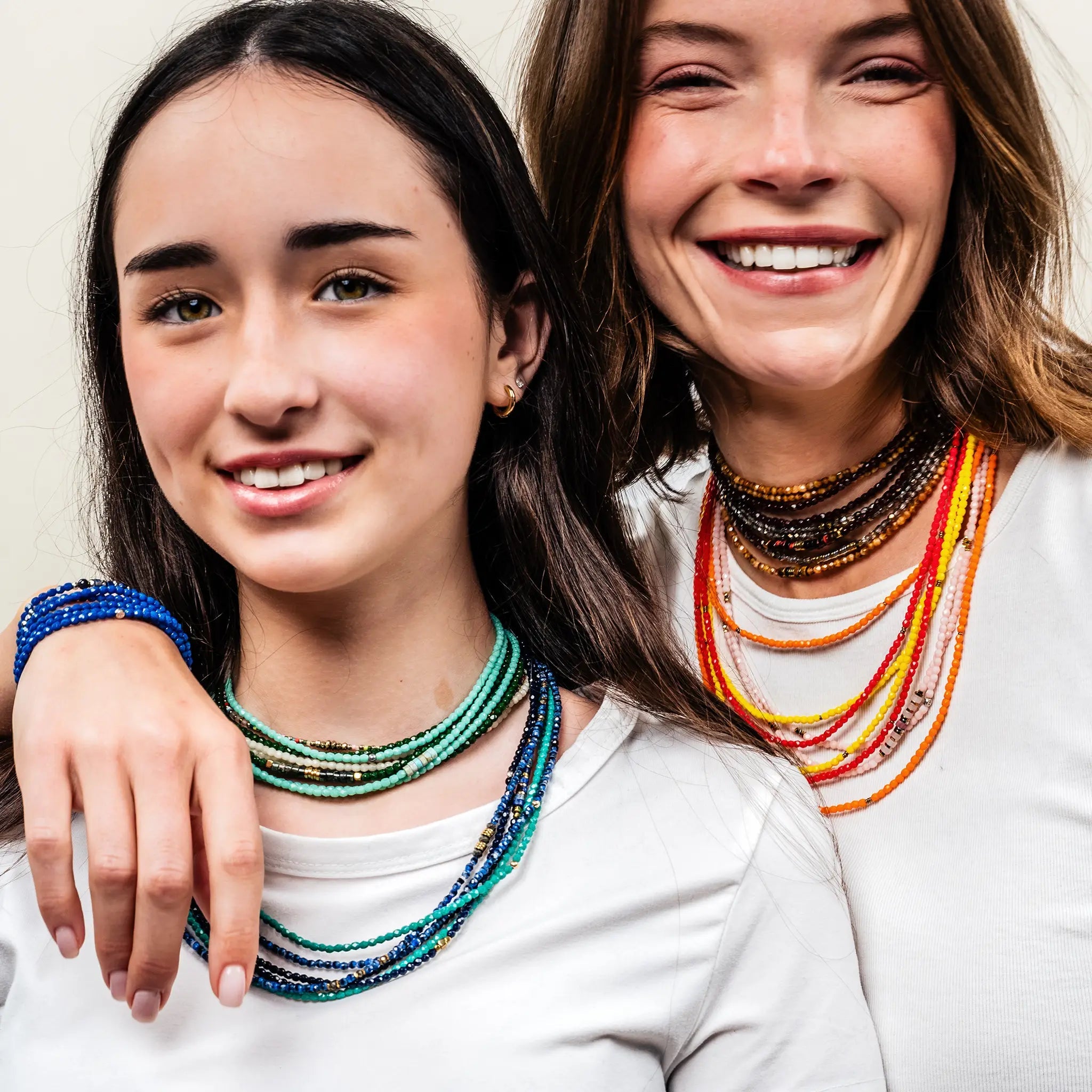 collier / bracelet Collier - Bracelet Vert Olive - Têtes Blondes