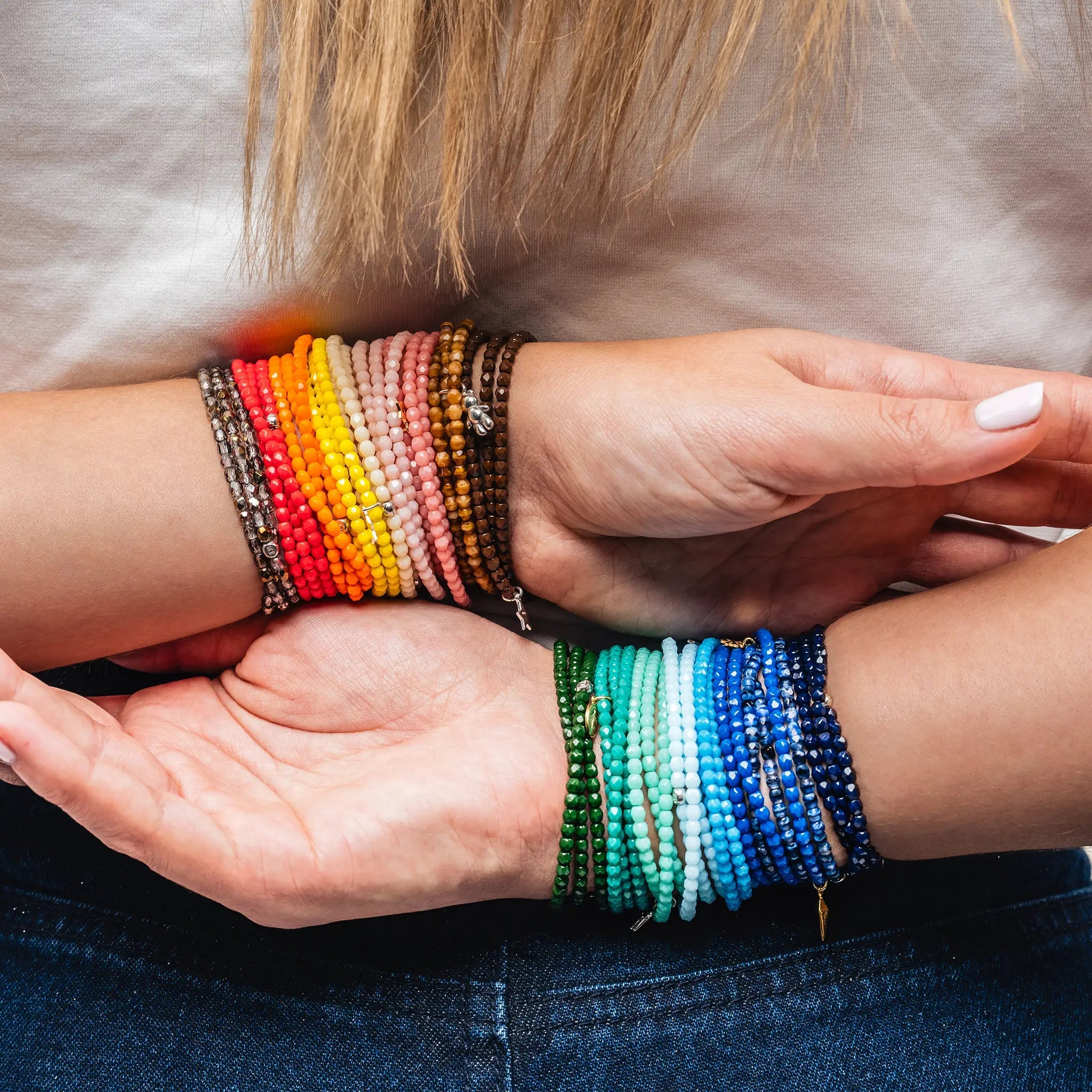 collier / bracelet Collier - Bracelet Violet - Têtes Blondes