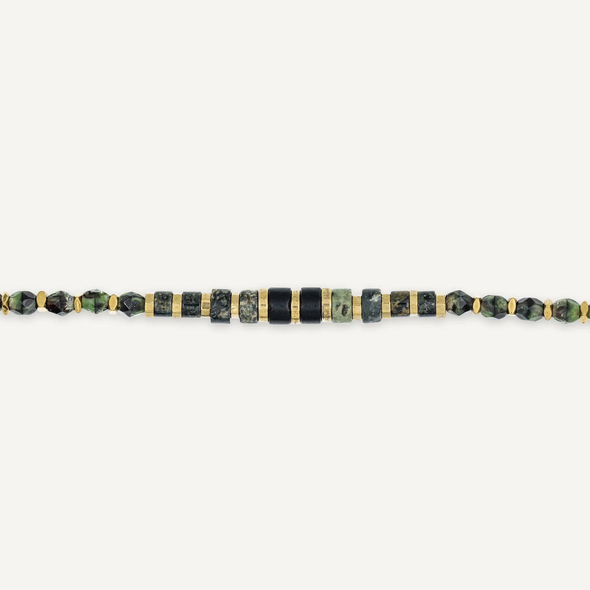 collier / bracelet CROCODILE - Jaspe Kambala - Têtes Blondes