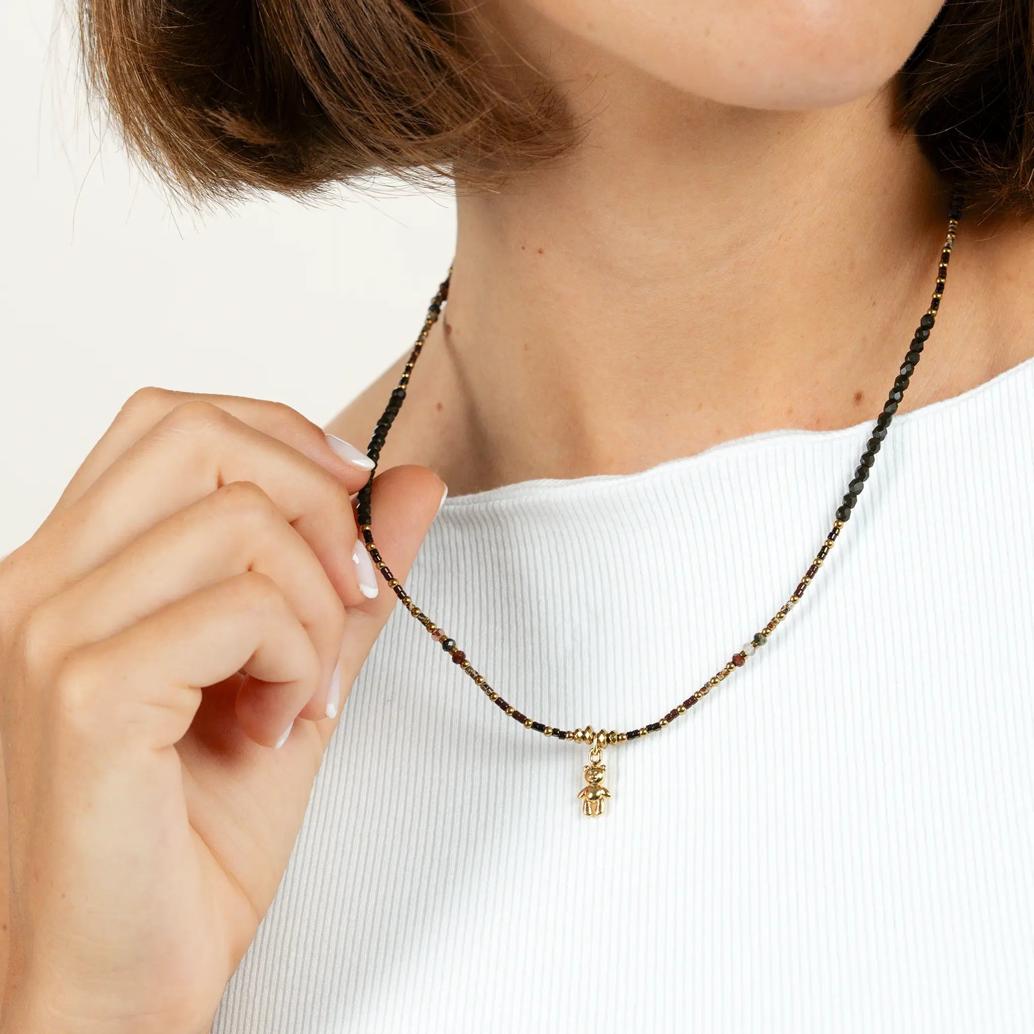collier / bracelet DOUDOU DEDE - Cacao - Têtes Blondes