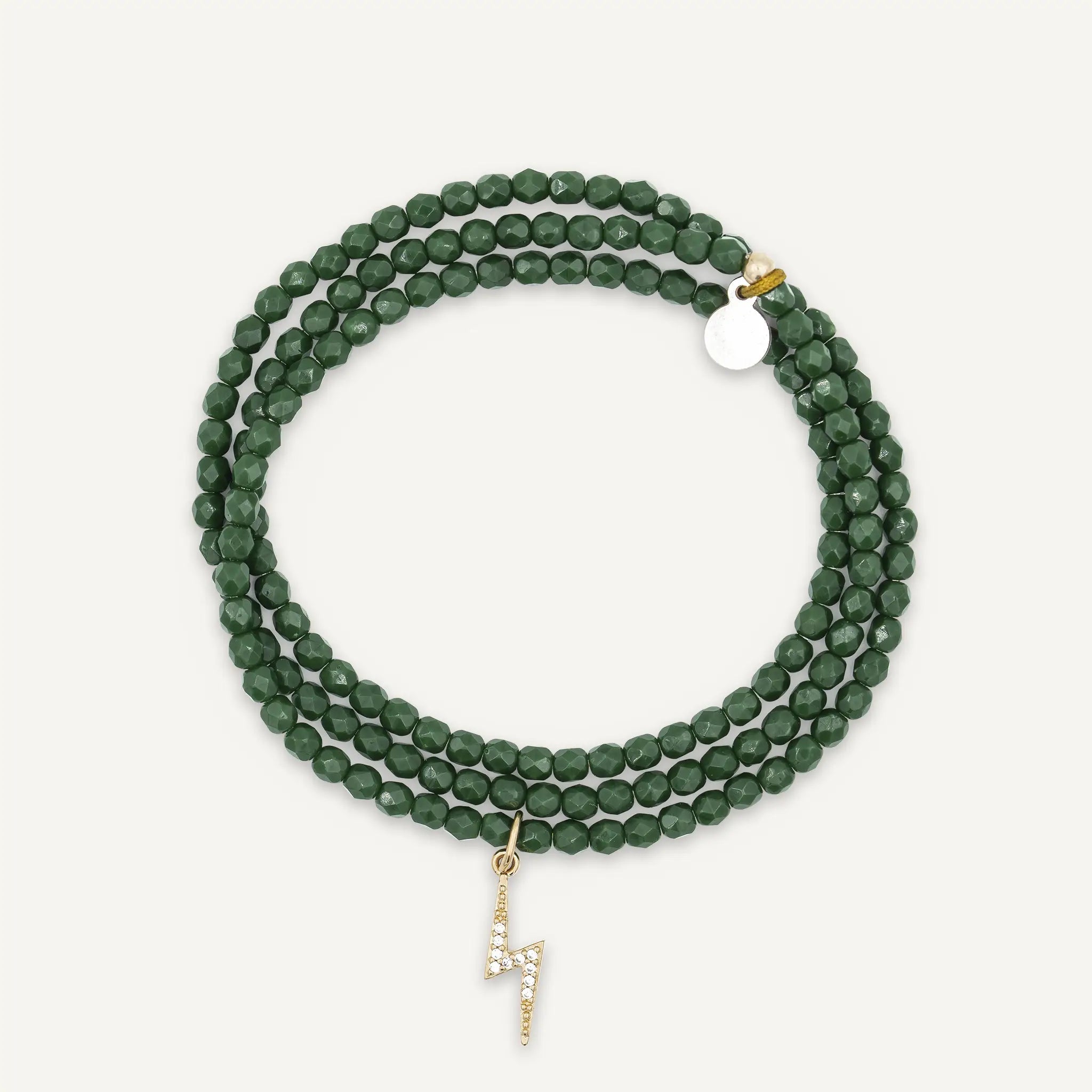 collier / bracelet ECLAIR Gold Zircon Green Forest - Têtes Blondes