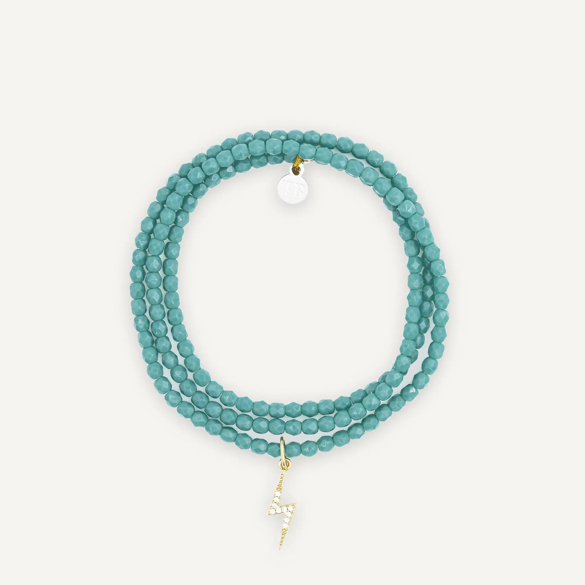 collier / bracelet ECLAIR Gold Zircon Turquoise Persian - Têtes Blondes