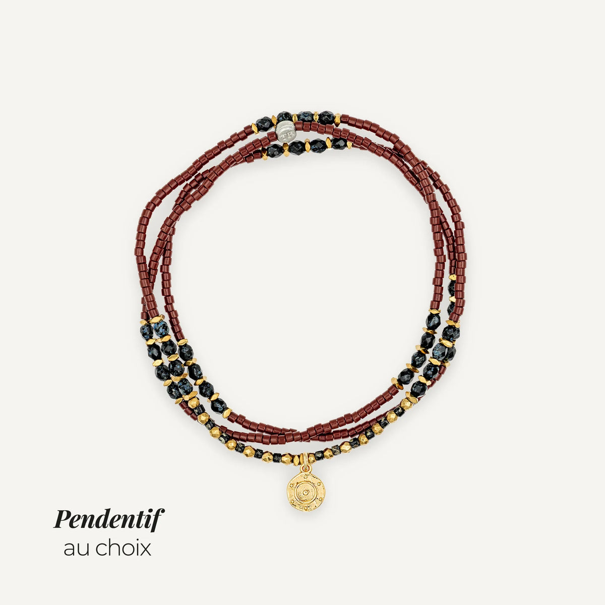 collier / bracelet FORCE INTÉRIEURE 3 - Bordeaux - Têtes Blondes