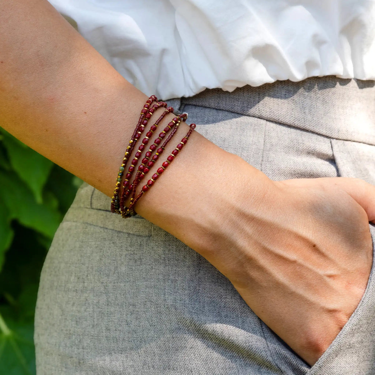 collier / bracelet FORCE INTÉRIEURE 6 - Bordeaux - Têtes Blondes