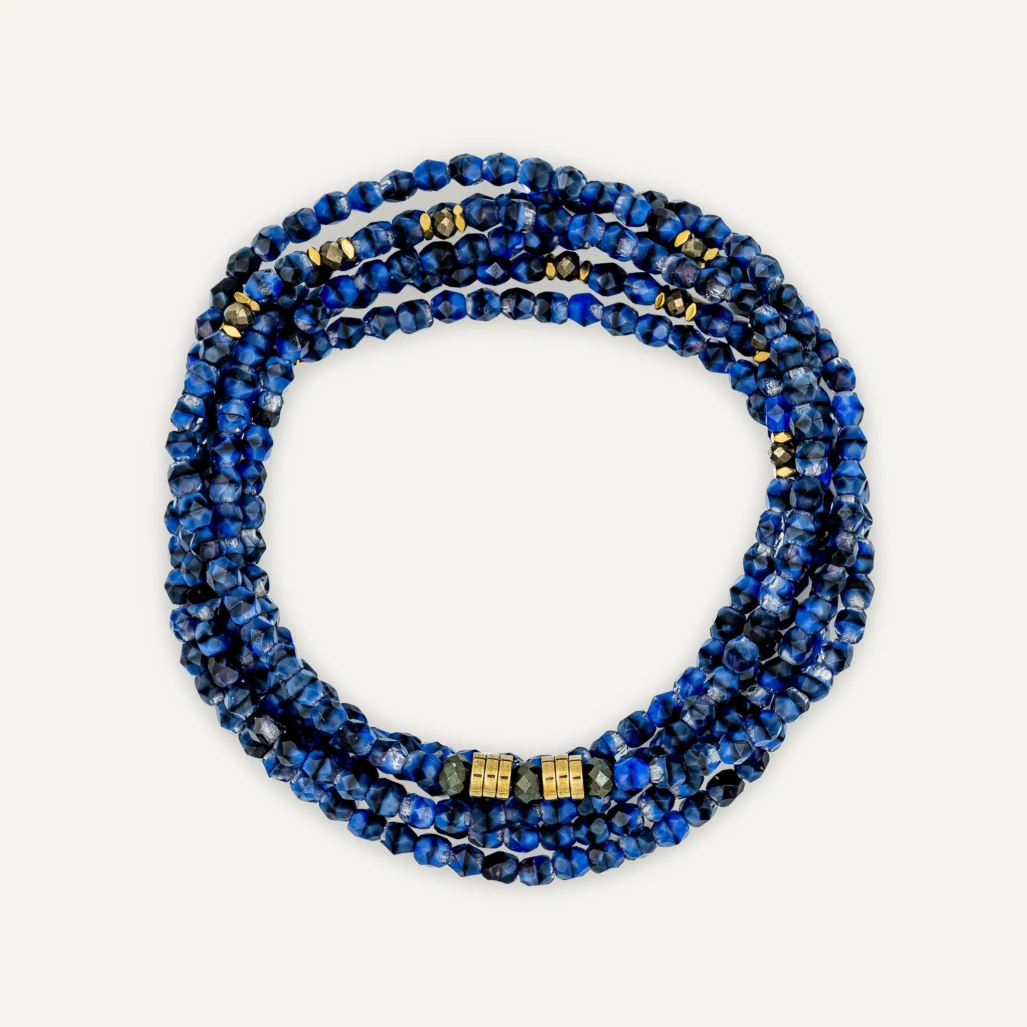 collier / bracelet GABRIELLE Denim Marbré - Têtes Blondes