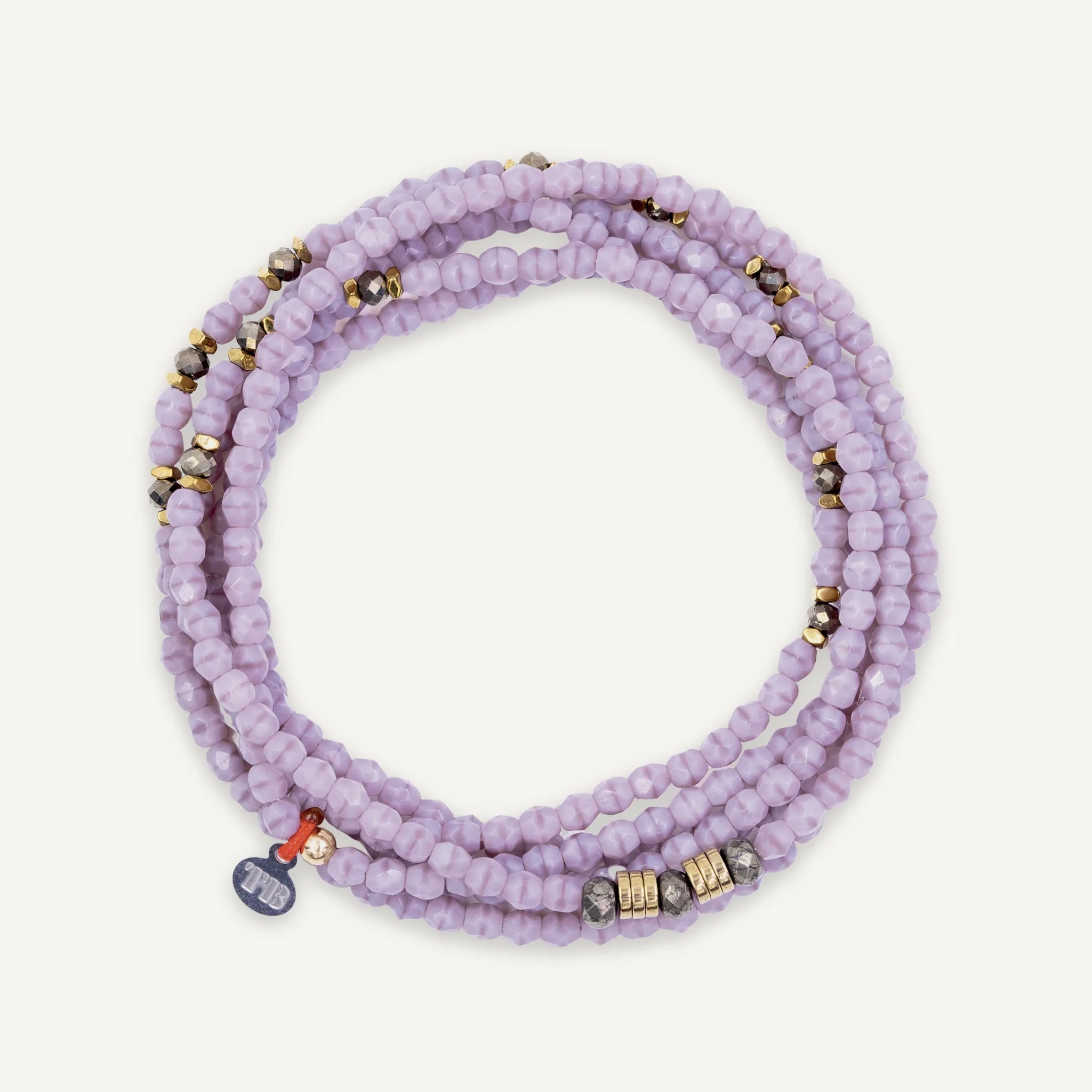 collier / bracelet GABRIELLE Mauve Marbré - Têtes Blondes