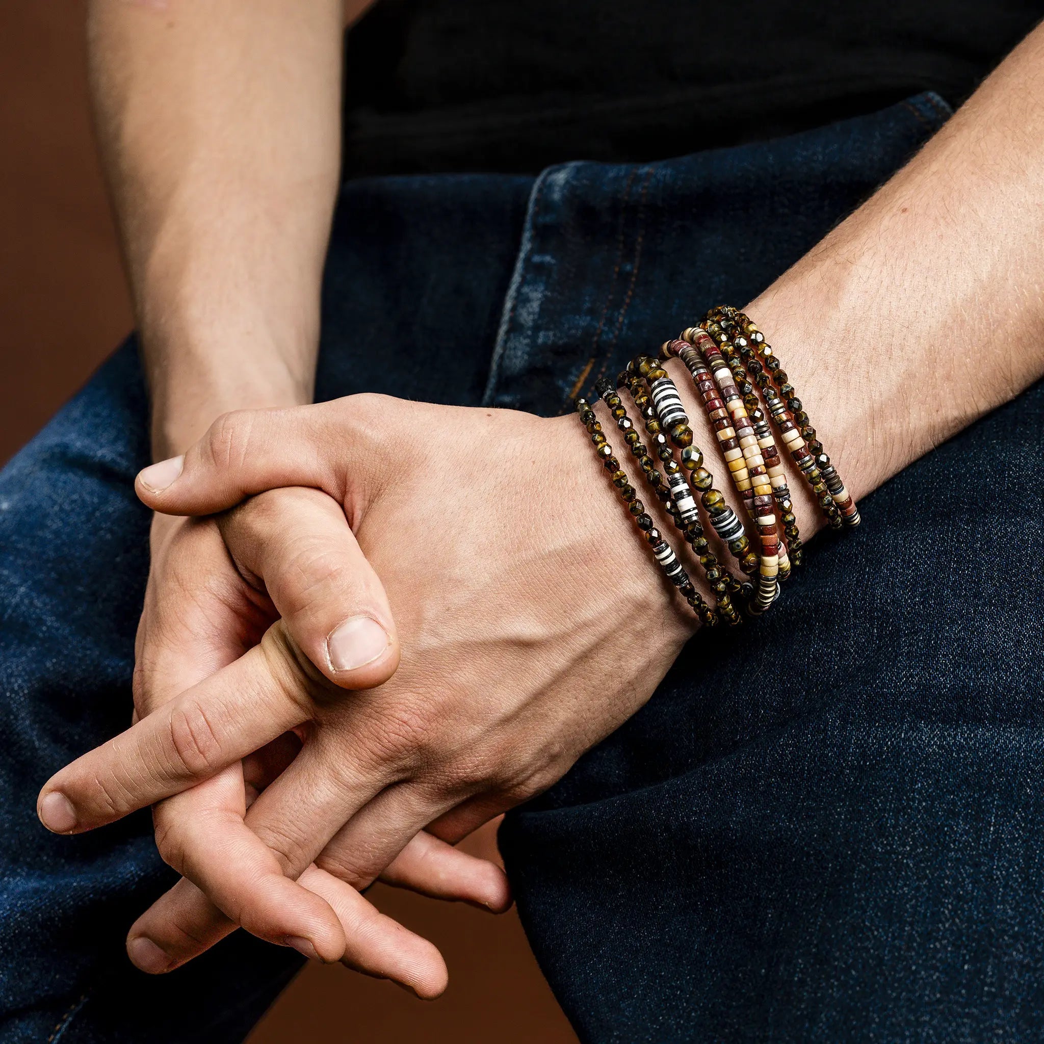 collier / bracelet GENTLEMAN - Chocolat - Têtes Blondes
