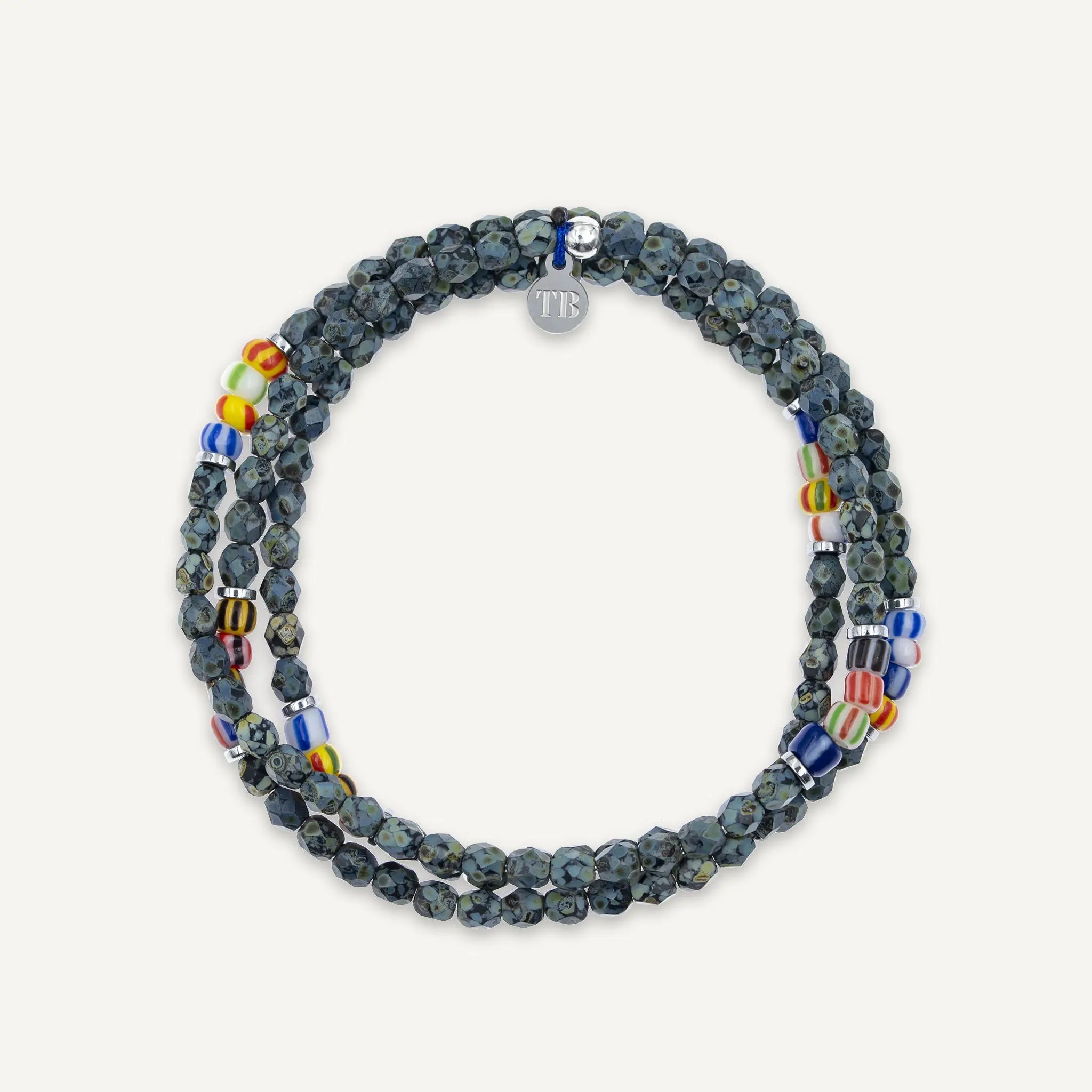 collier / bracelet GENTLEMAN - Noir Rock Rocaille - Têtes Blondes
