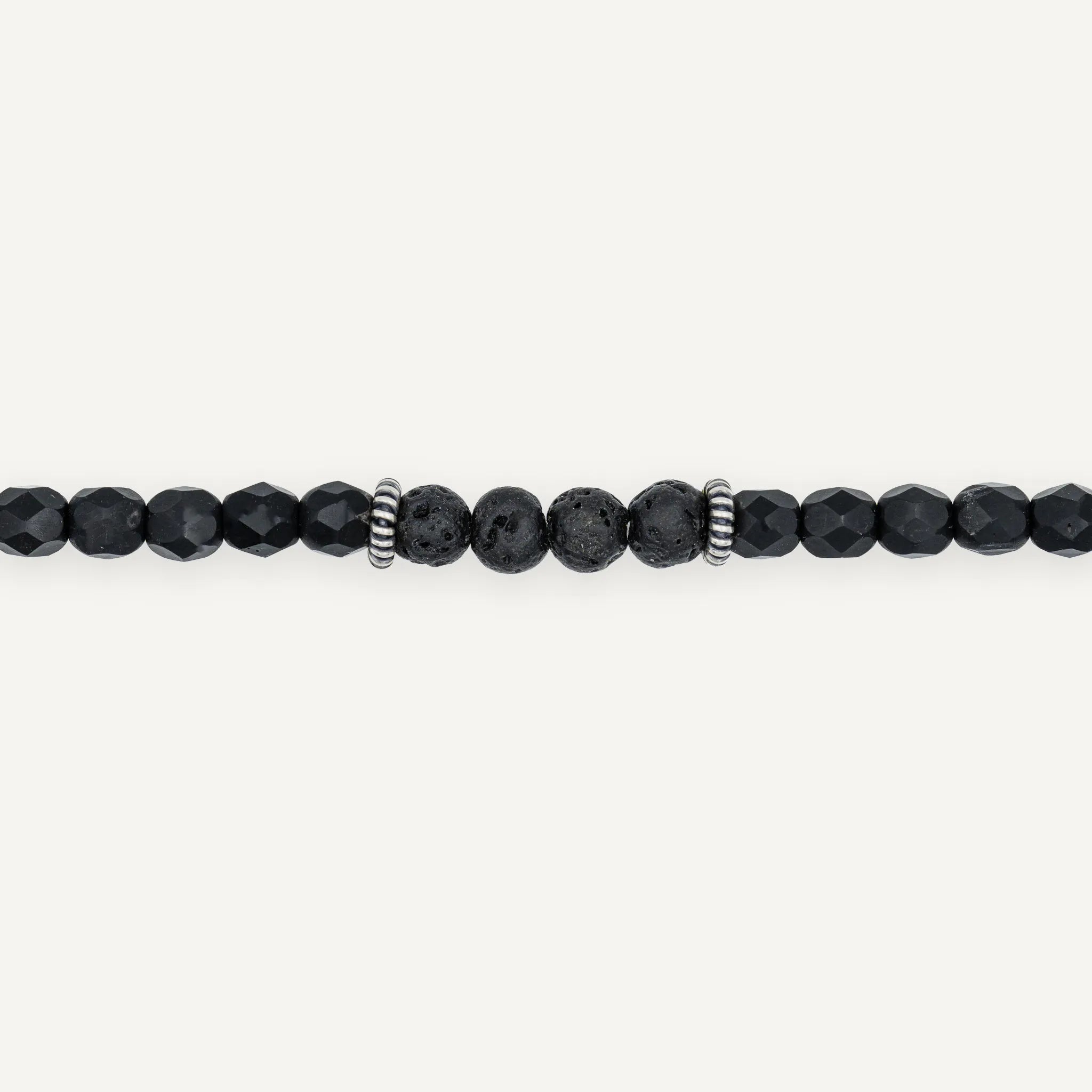 collier / bracelet GENTLEMAN SILVER Noir Mat - Têtes Blondes