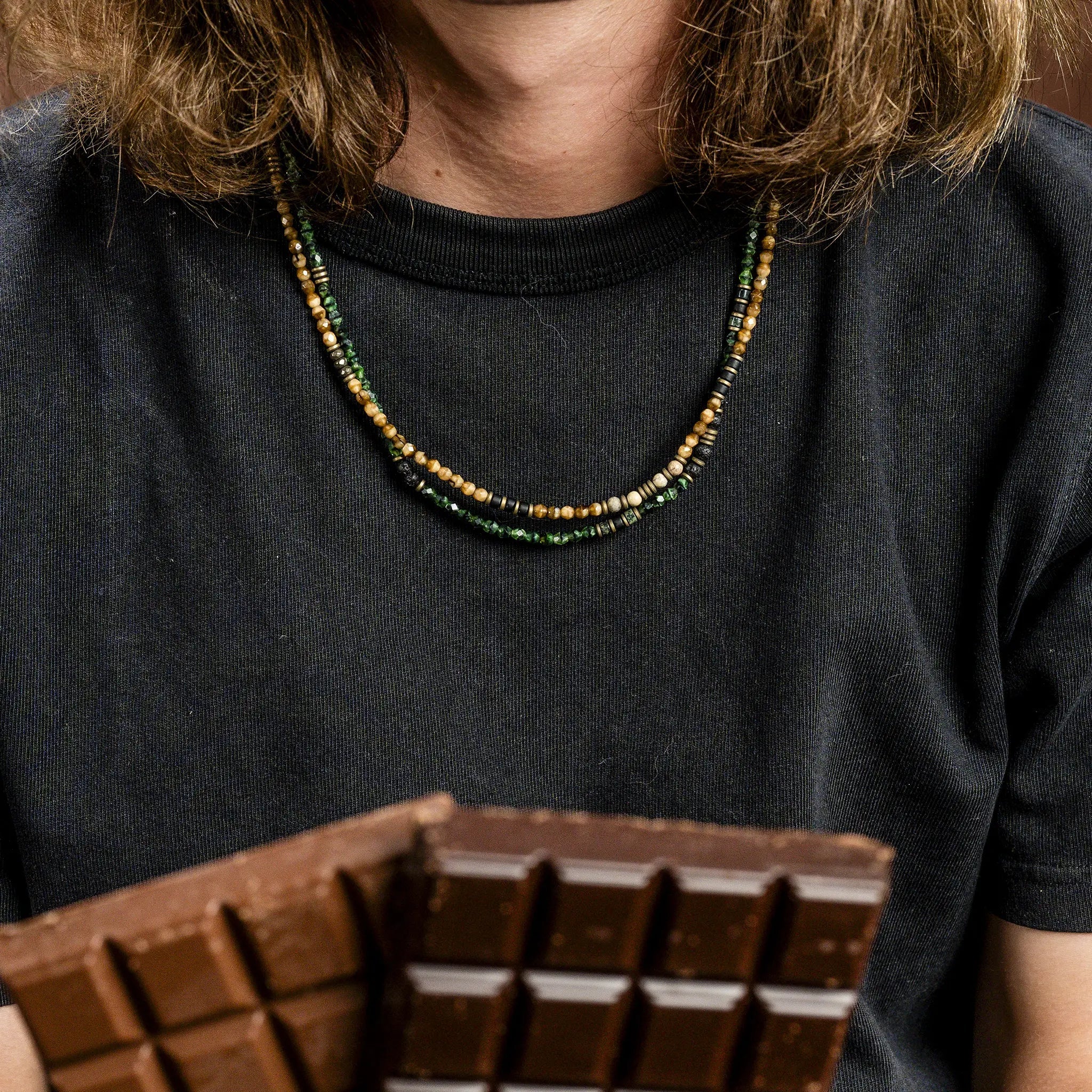 collier / bracelet GENTLEMAN - Vert Menthe - Têtes Blondes