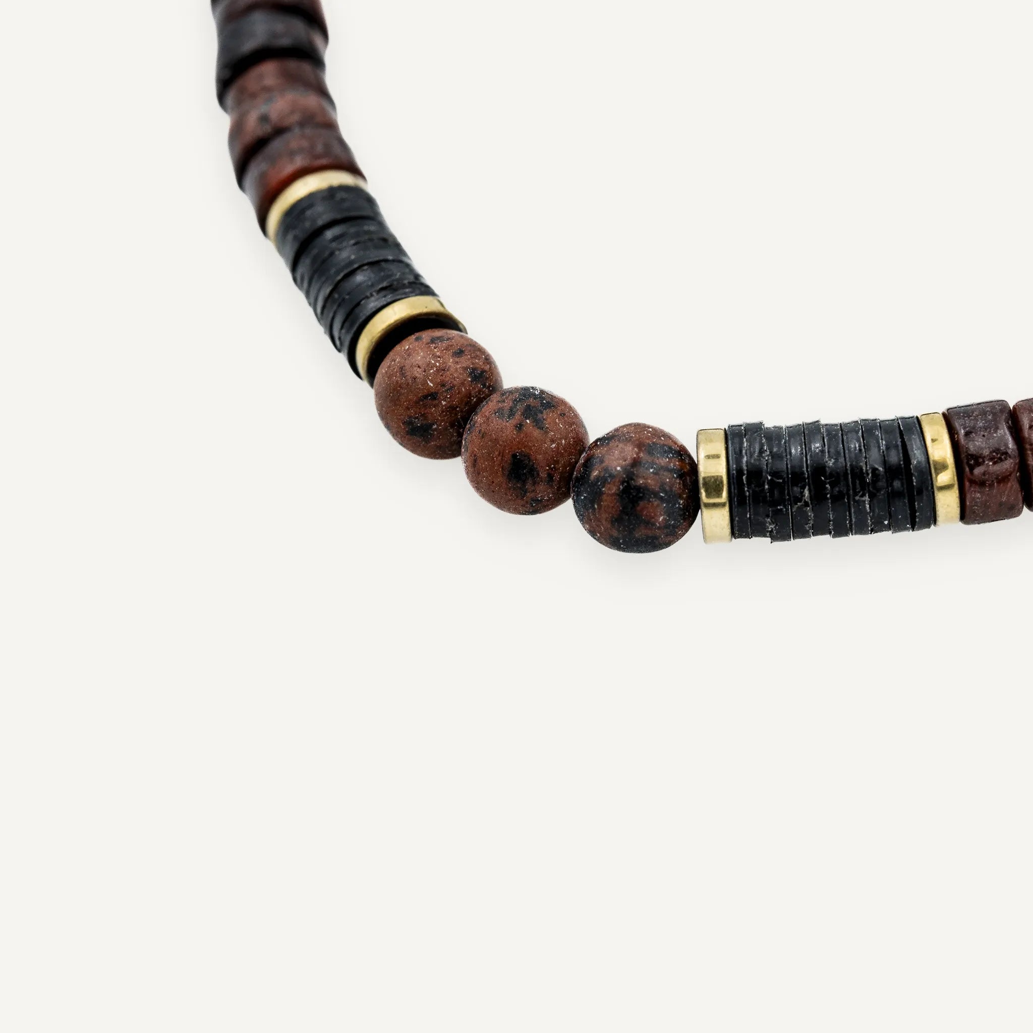 collier / bracelet GERRY Oeil de Taureau Obsidienne - Têtes Blondes