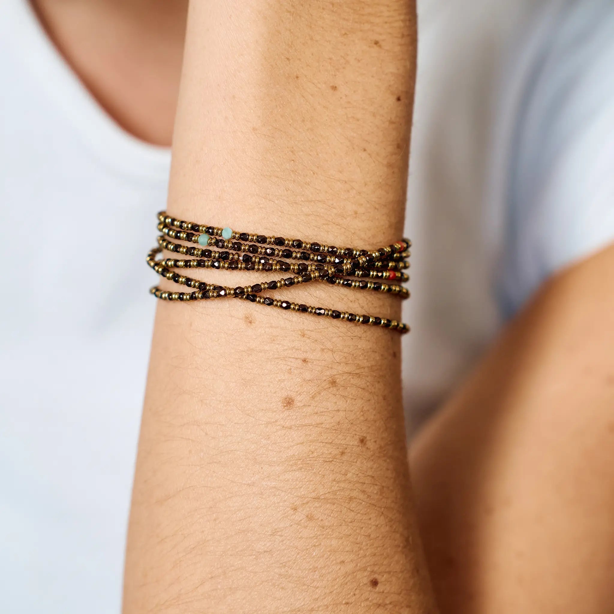 collier / bracelet GISELE 6 - Bronze - Têtes Blondes