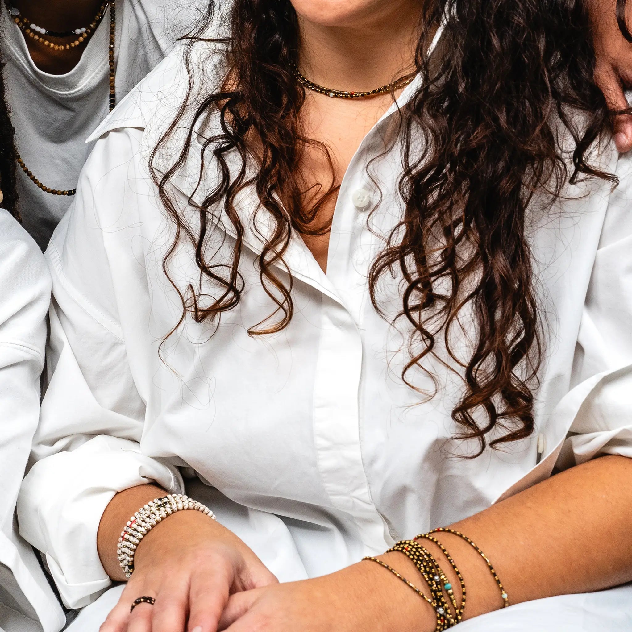 collier / bracelet GISELE - Amazonite - Têtes Blondes