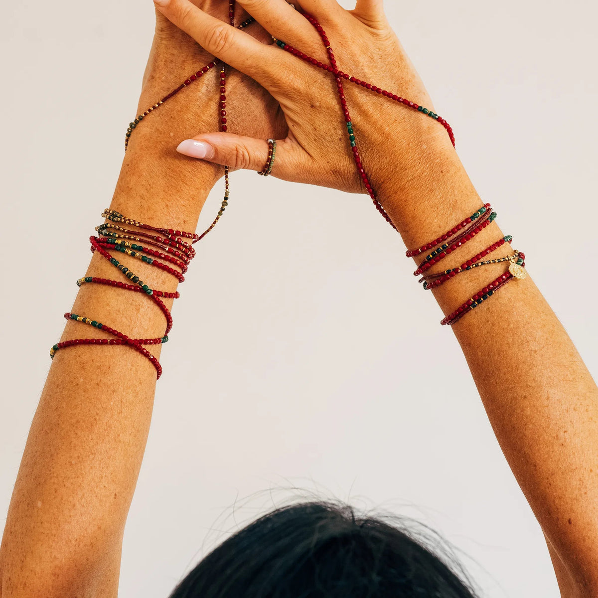 collier / bracelet GLINDA - Bordeaux - Têtes Blondes
