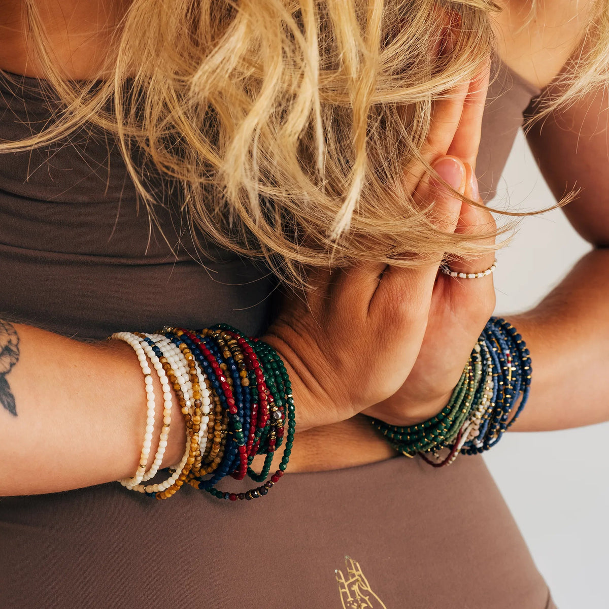 collier / bracelet GLINDA - Vanille - Têtes Blondes