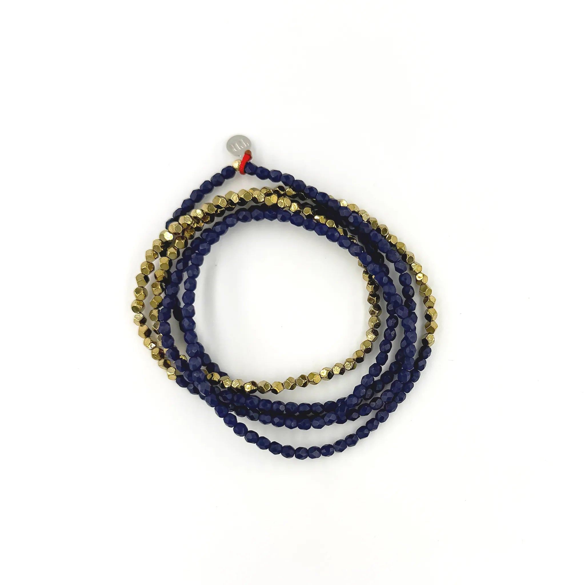 collier / bracelet GOLD NAVY BLUE MAT 5 - Têtes Blondes