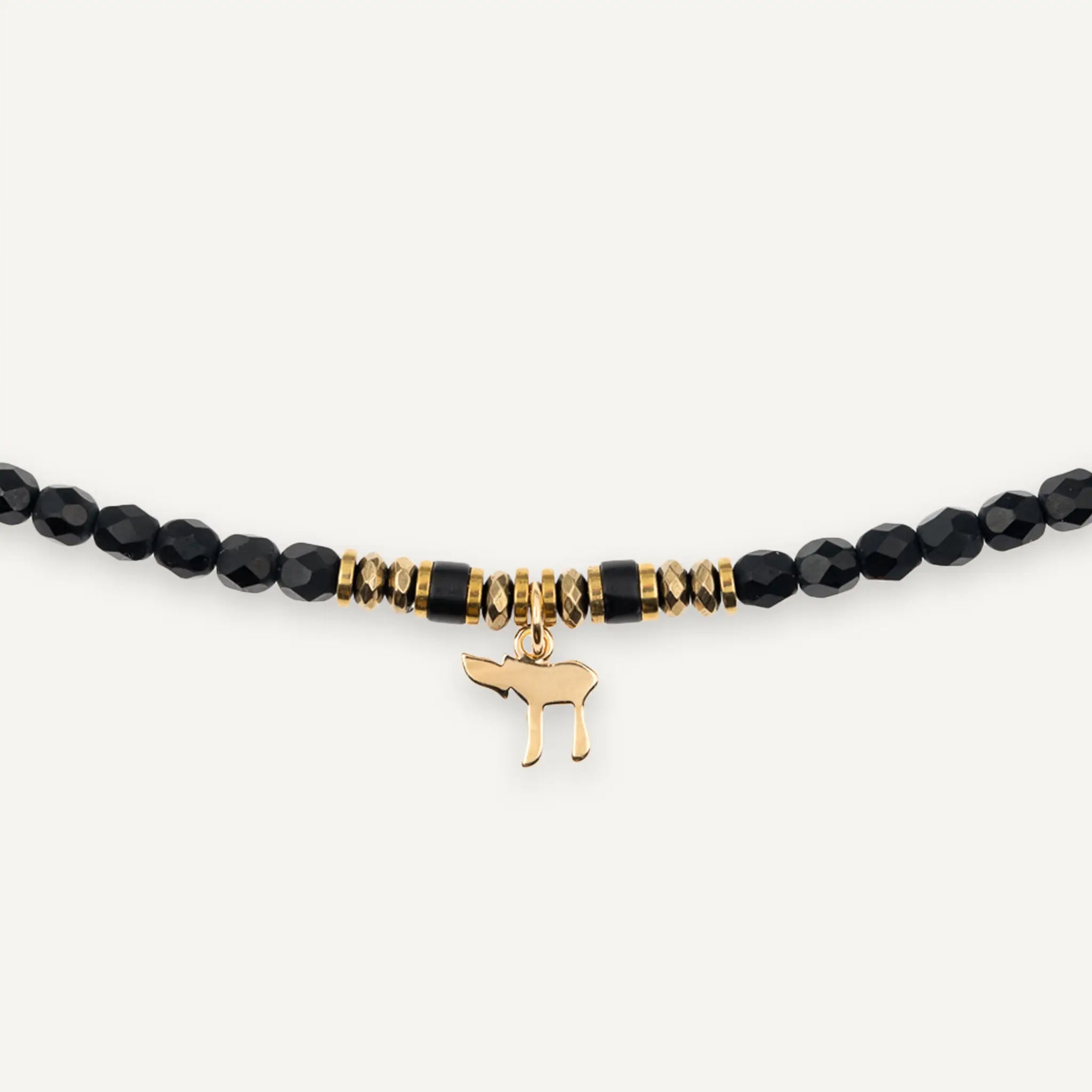 collier / bracelet HAÏ Gold - Noir Mat - Têtes Blondes