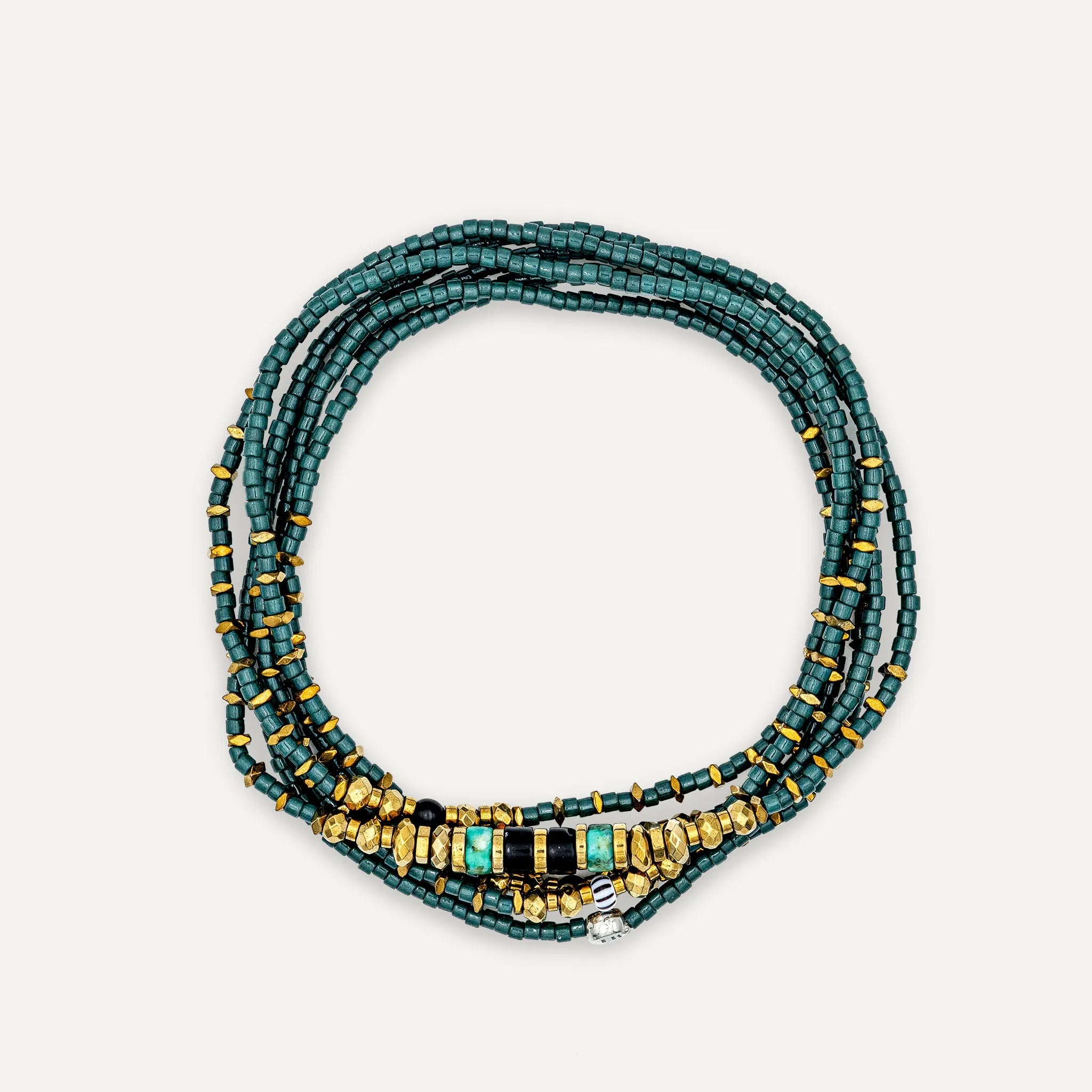 collier / bracelet JADE 6 - Evergreen - Têtes Blondes