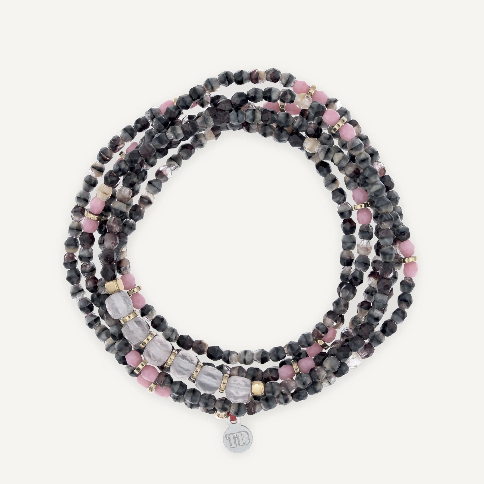 collier / bracelet JANVIER 6 - Quartz Rose - Têtes Blondes