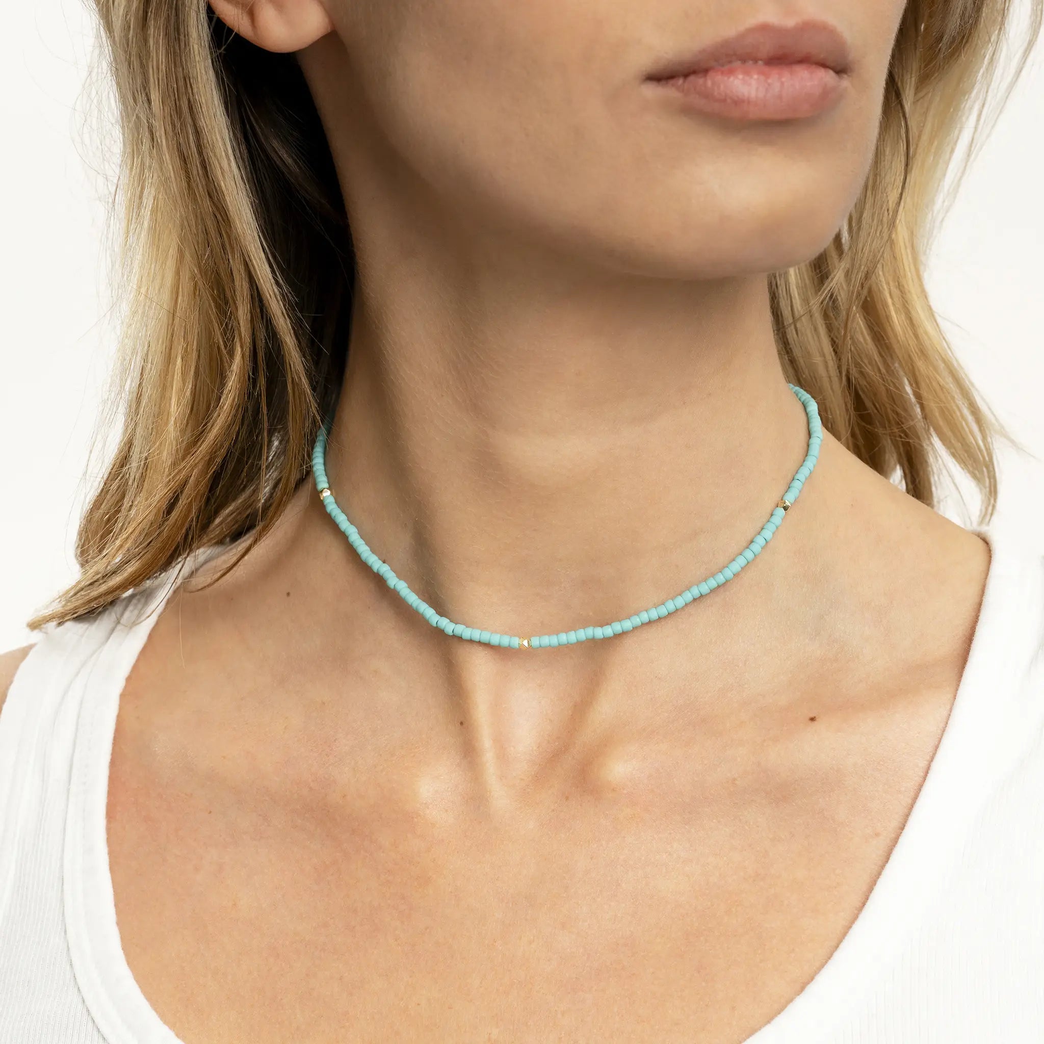 collier / bracelet JOAN Turquoise 2 - Têtes Blondes