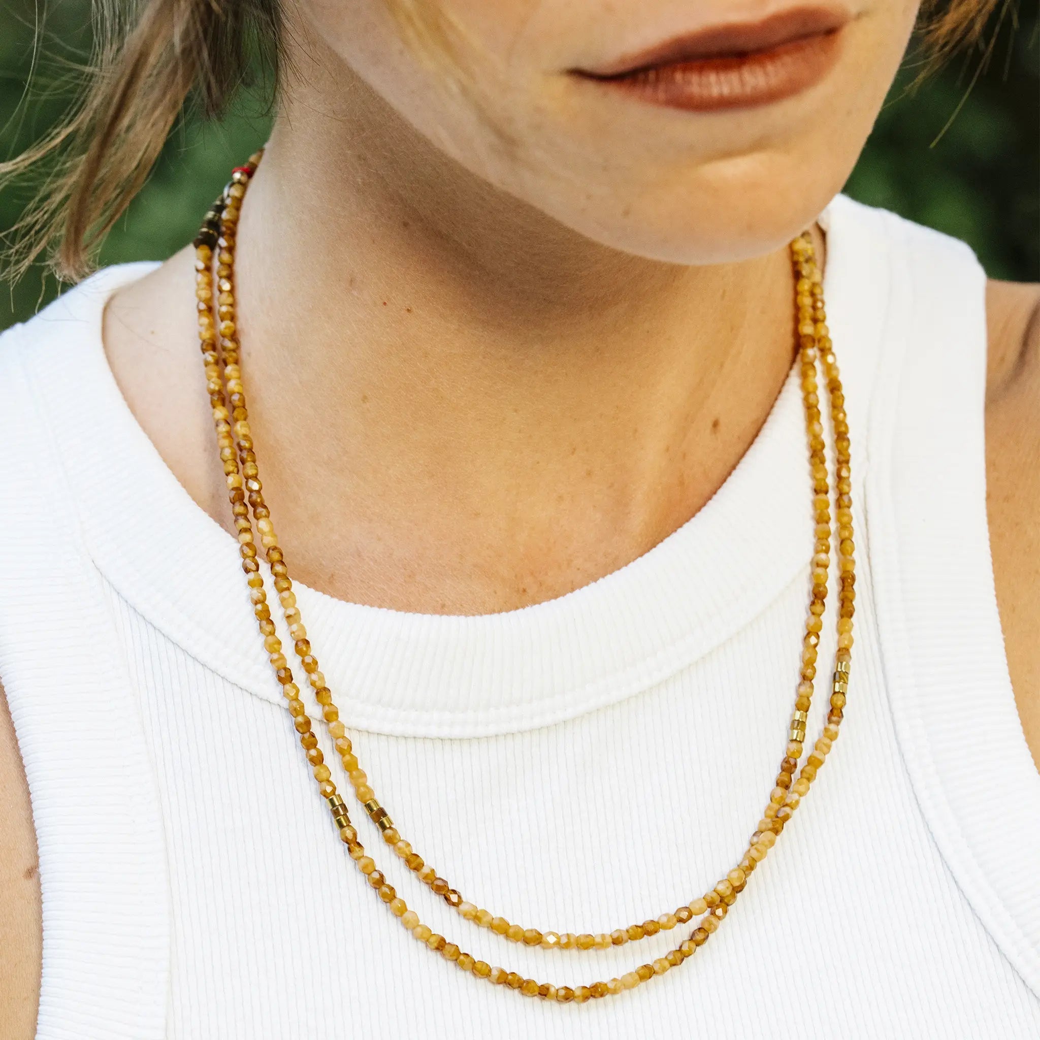 collier / bracelet JOANNA - Caramel - Têtes Blondes