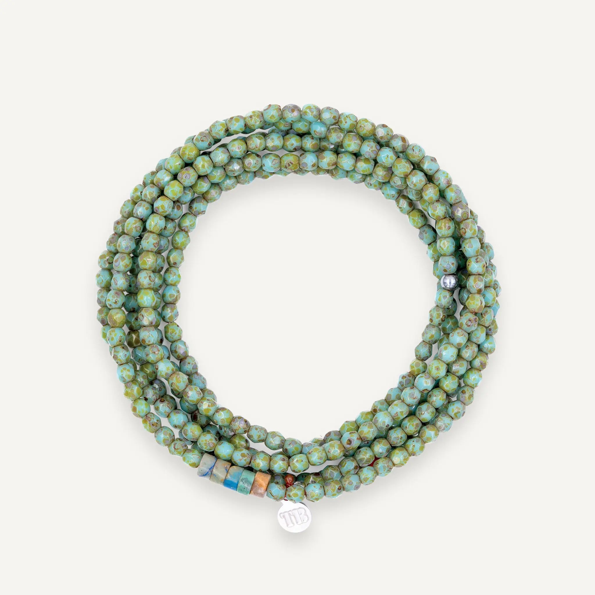 collier / bracelet JOANNA Vert marbré - Têtes Blondes