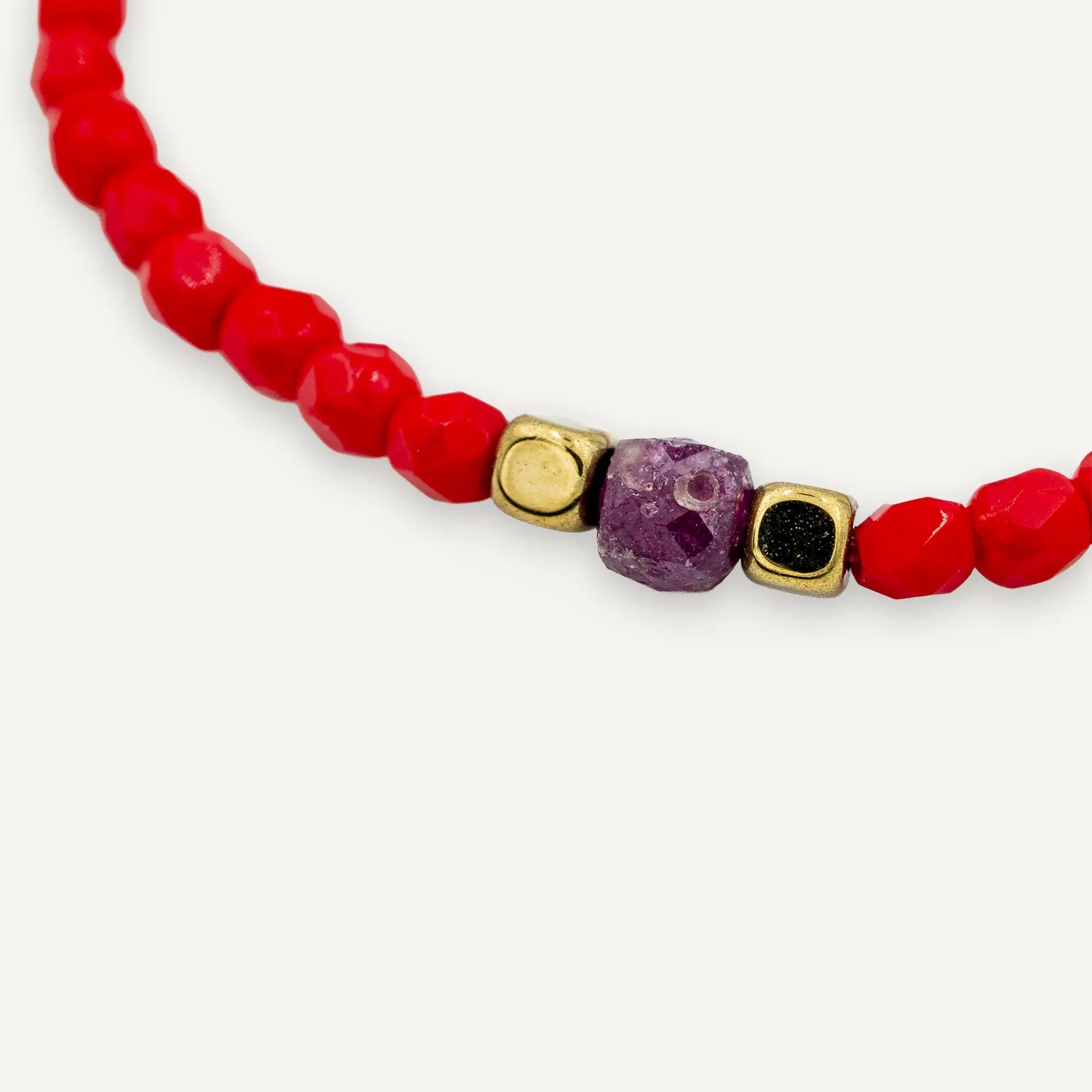 collier / bracelet JUILLET 1 - Rubis - Têtes Blondes