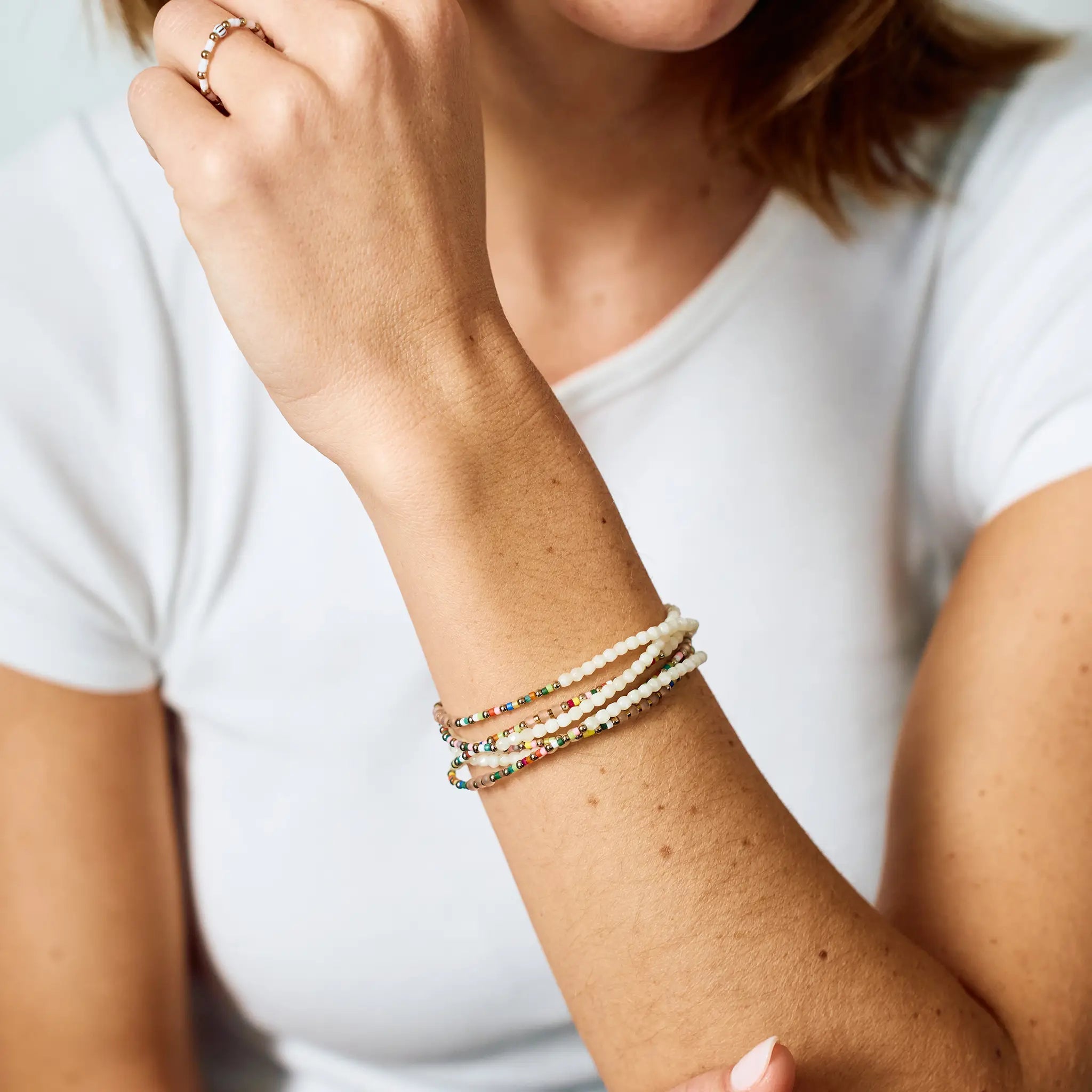 collier / bracelet JUMEIRAH - Vanille - Têtes Blondes