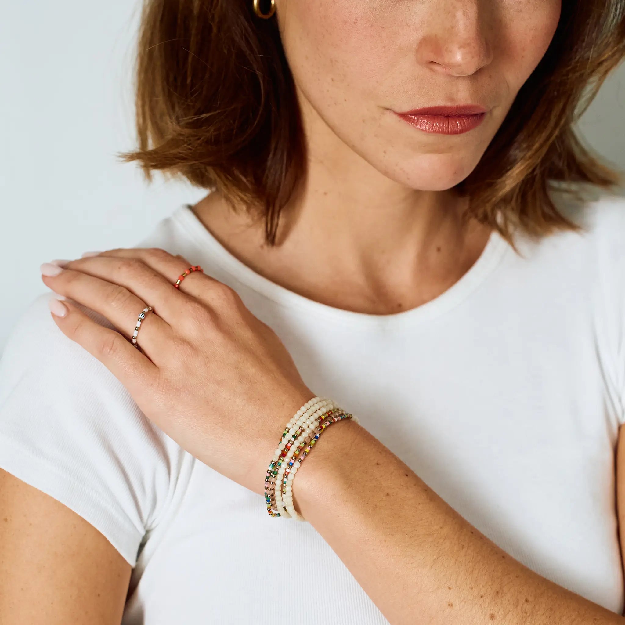 collier / bracelet JUMEIRAH - Vanille - Têtes Blondes