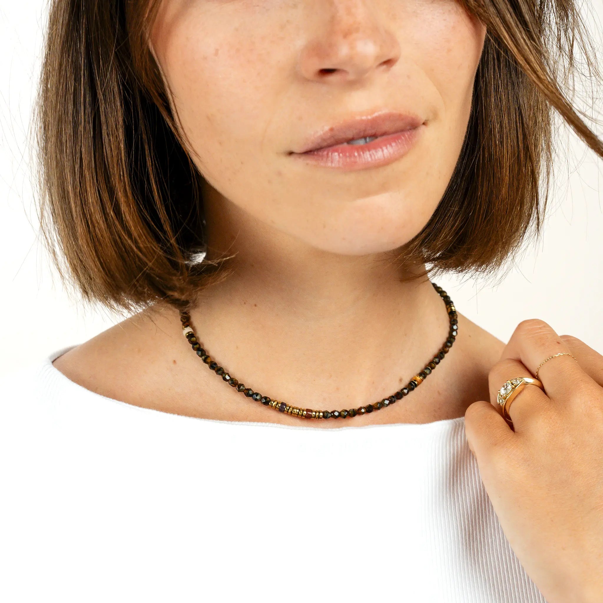 collier / bracelet KELLY GOLD - Brun - Têtes Blondes