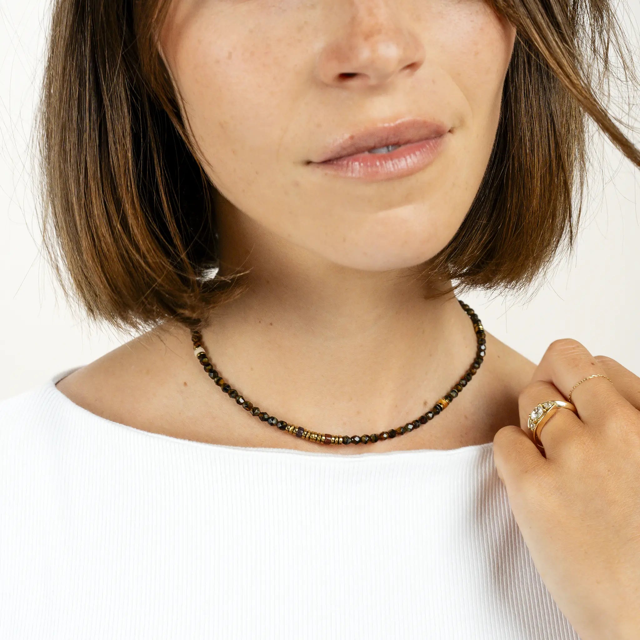 collier / bracelet KELLY GOLD - Brun - Têtes Blondes