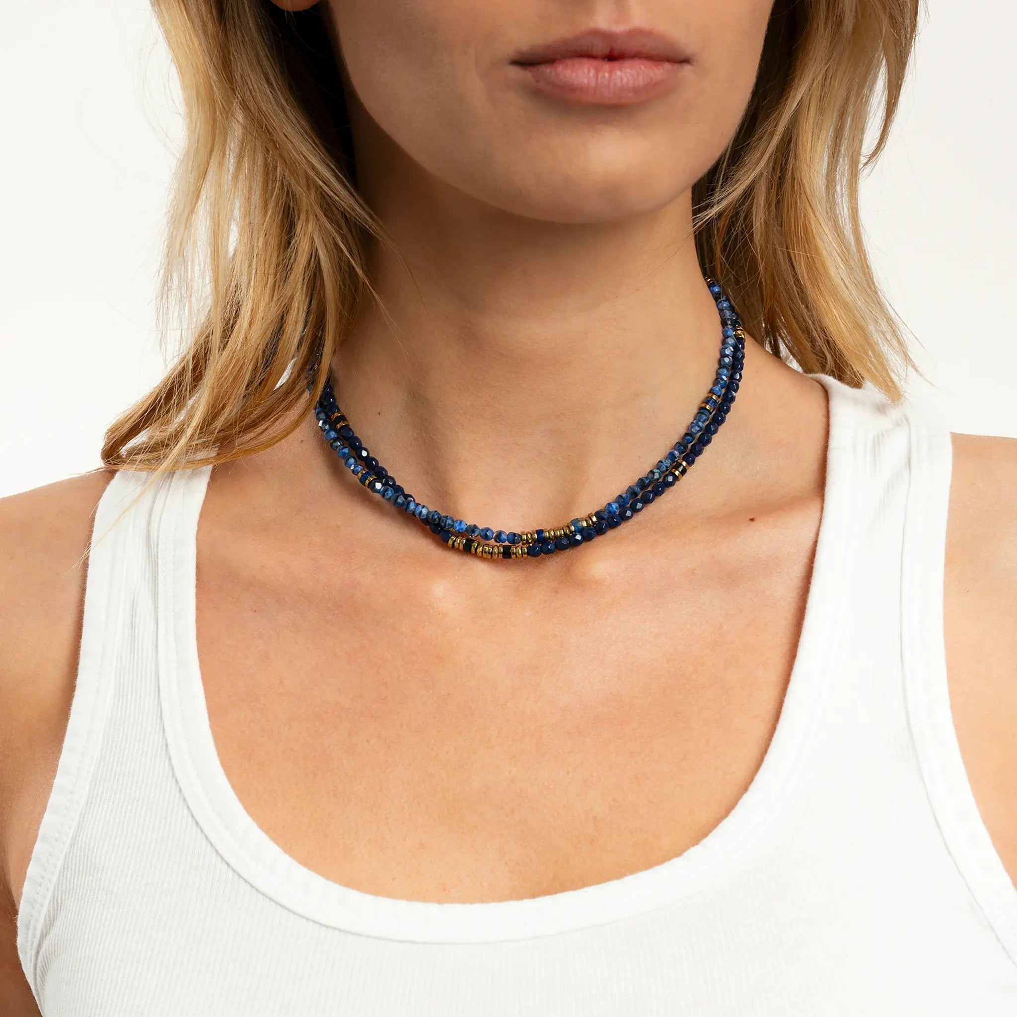 collier / bracelet KELLY GOLD - Denim - Têtes Blondes