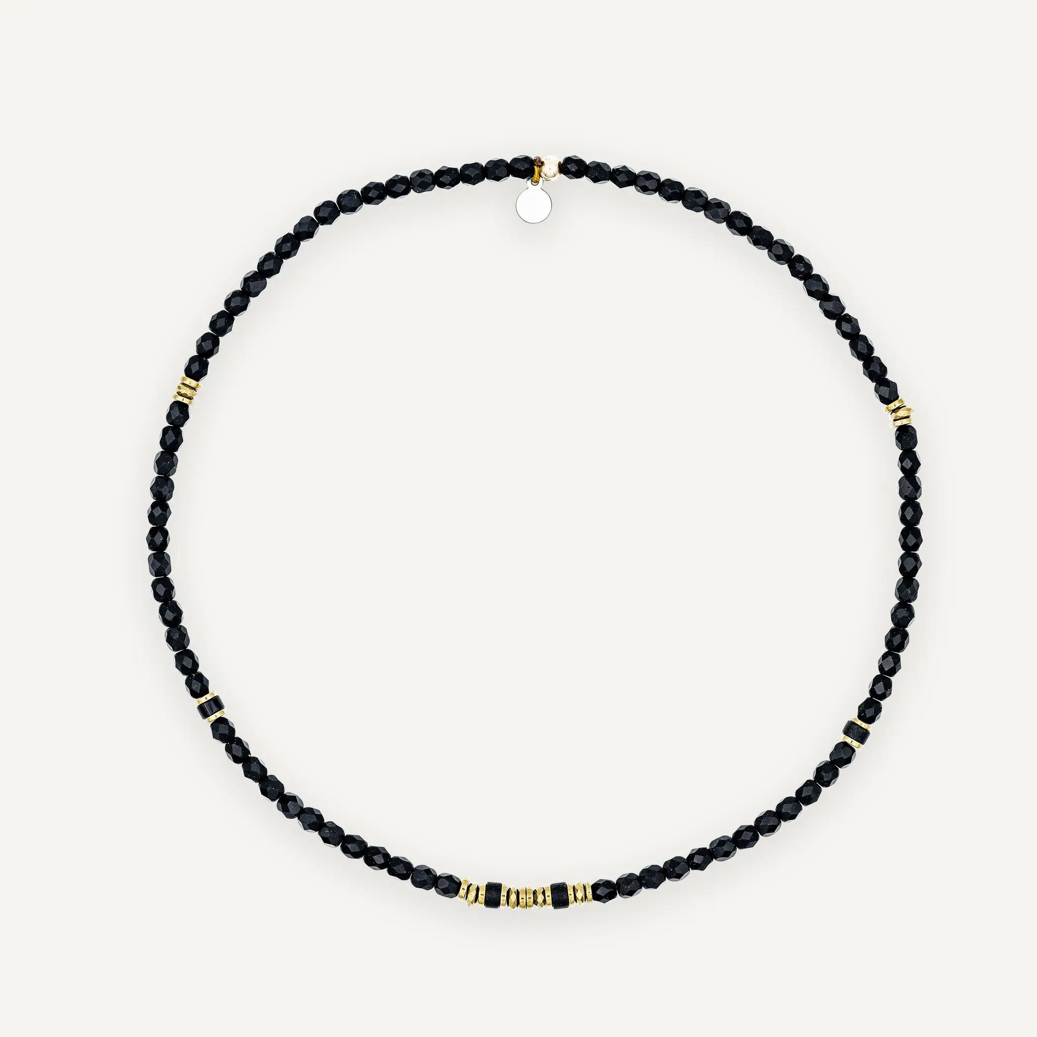 collier / bracelet KELLY GOLD - Noir Mat - Têtes Blondes