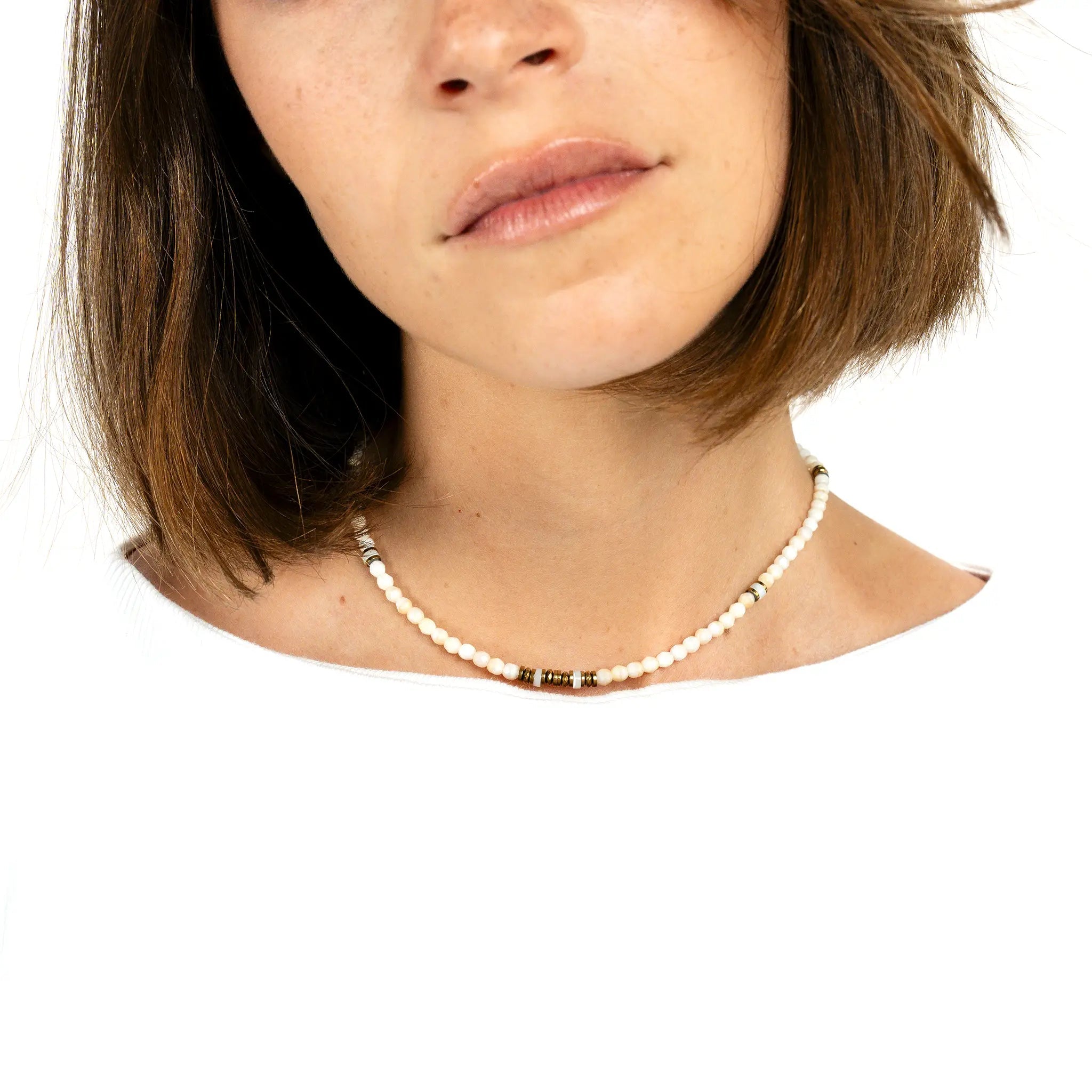 collier / bracelet KELLY GOLD - Vanille - Têtes Blondes