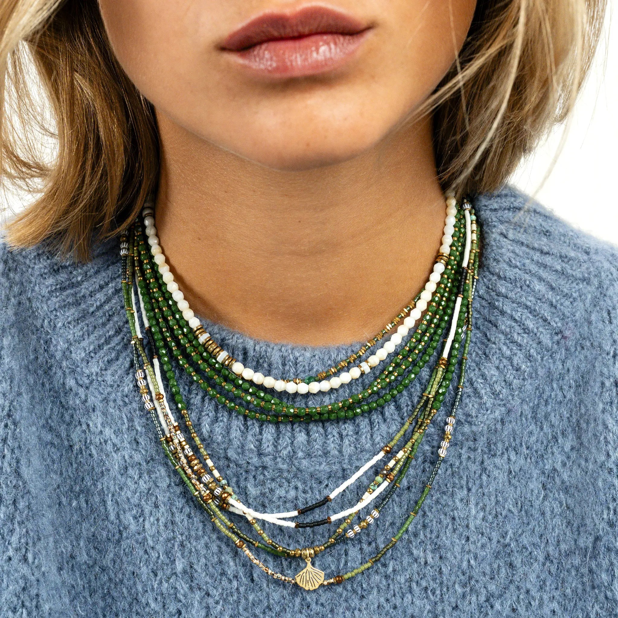 collier / bracelet KELLY GOLD - Vanille - Têtes Blondes