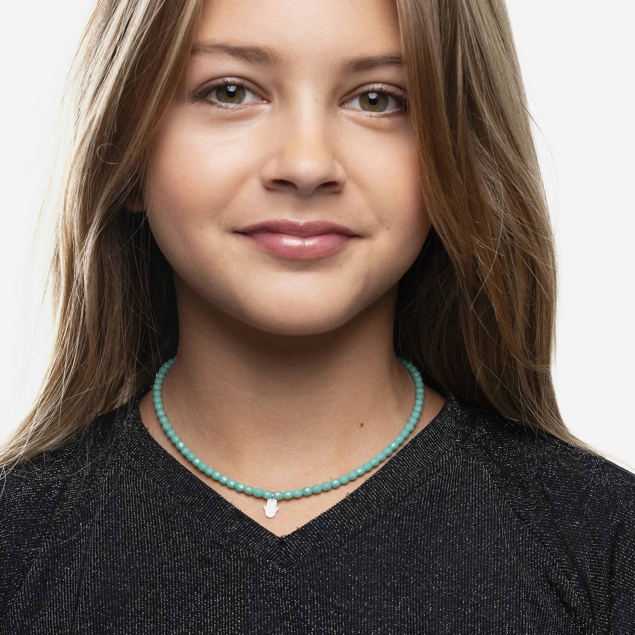 collier / bracelet KHAMSA Silver Turquoise - Têtes Blondes