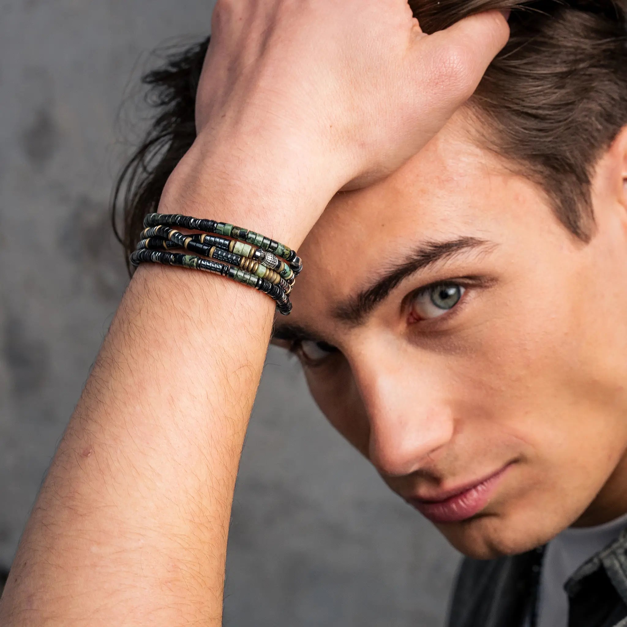 collier / bracelet LENNY - Jaspe Kambaba - Têtes Blondes