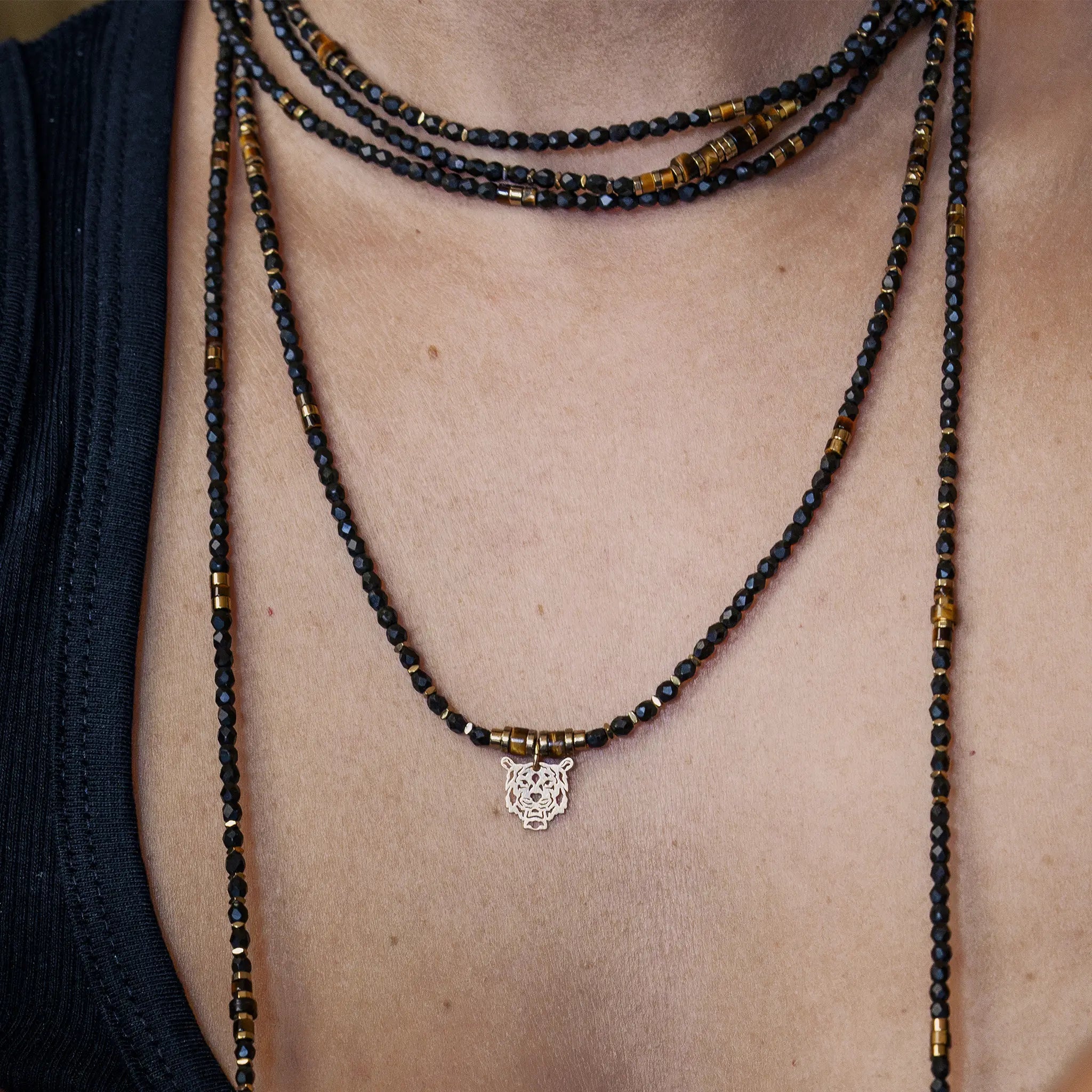 collier / bracelet LEOPARD - Brun - Têtes Blondes